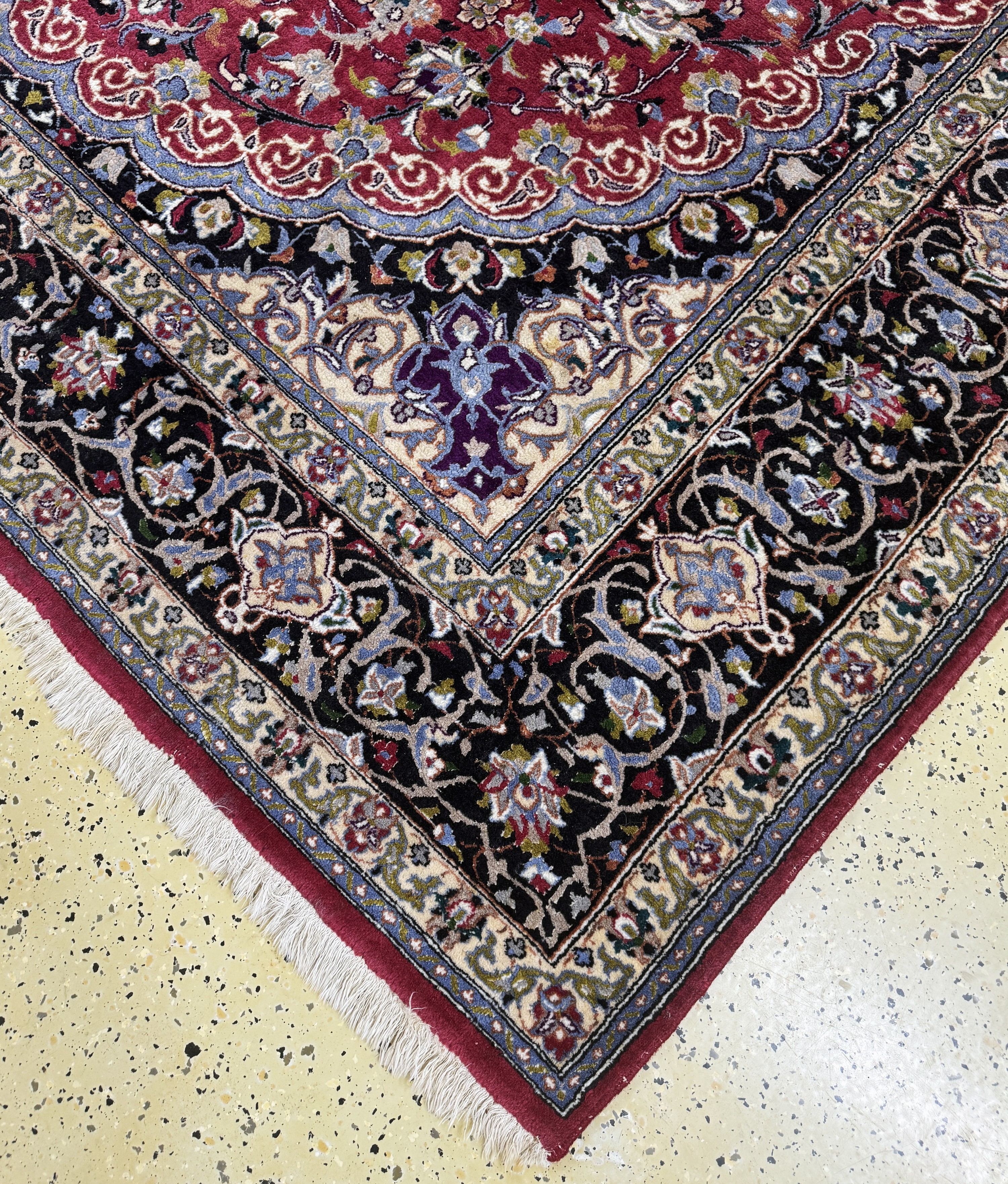 Detail a: Mesched, Persien, Ende 20.Jhd, Wolle mit Seide, ca. 353 x 247 cm, EHZ: 2