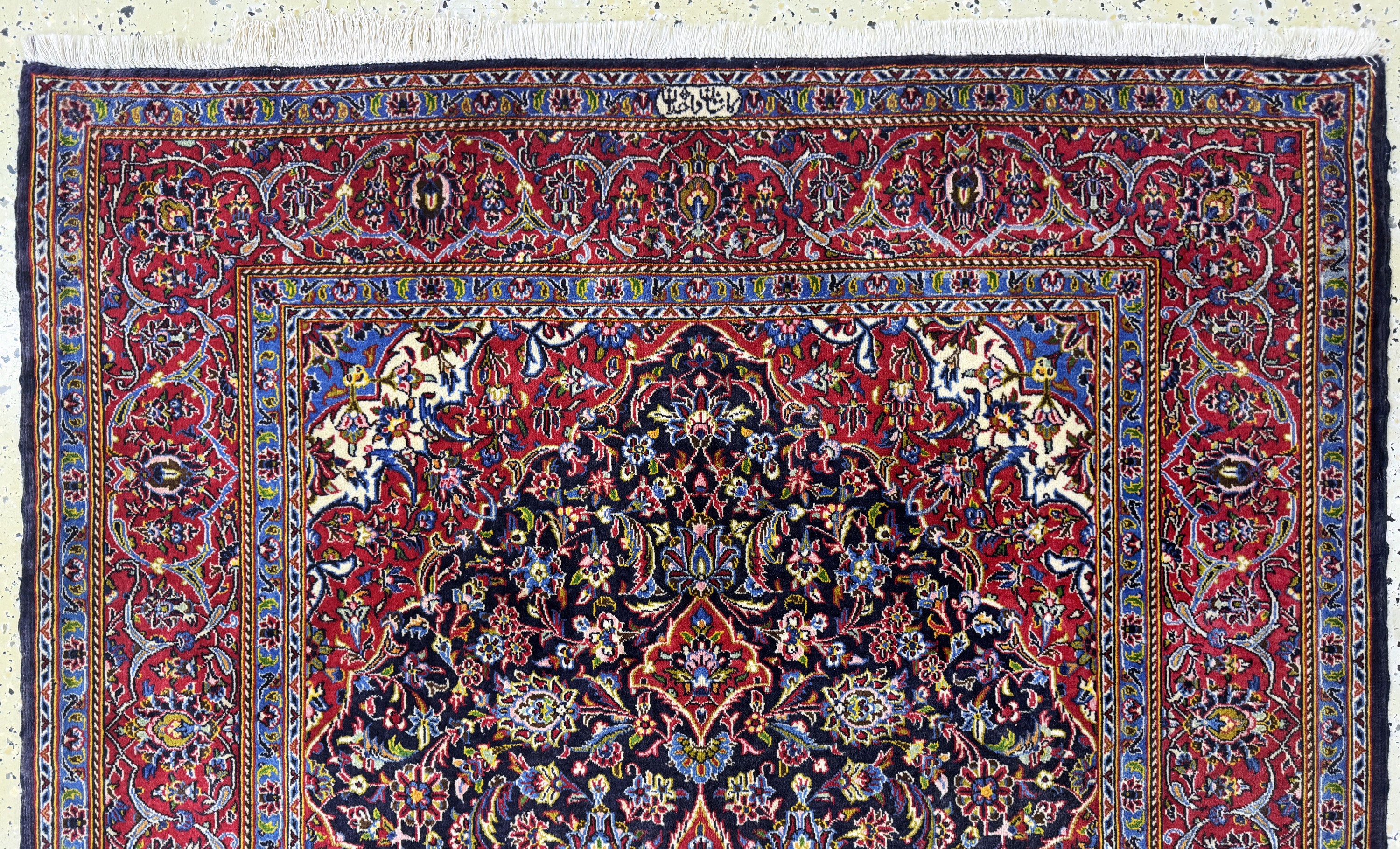 Detail a: Keschan Kork signiert, Persien, Ende 20.Jhd, Korkwolle auf Baumwolle, ca. 234 x 144cm, EHZ: 2