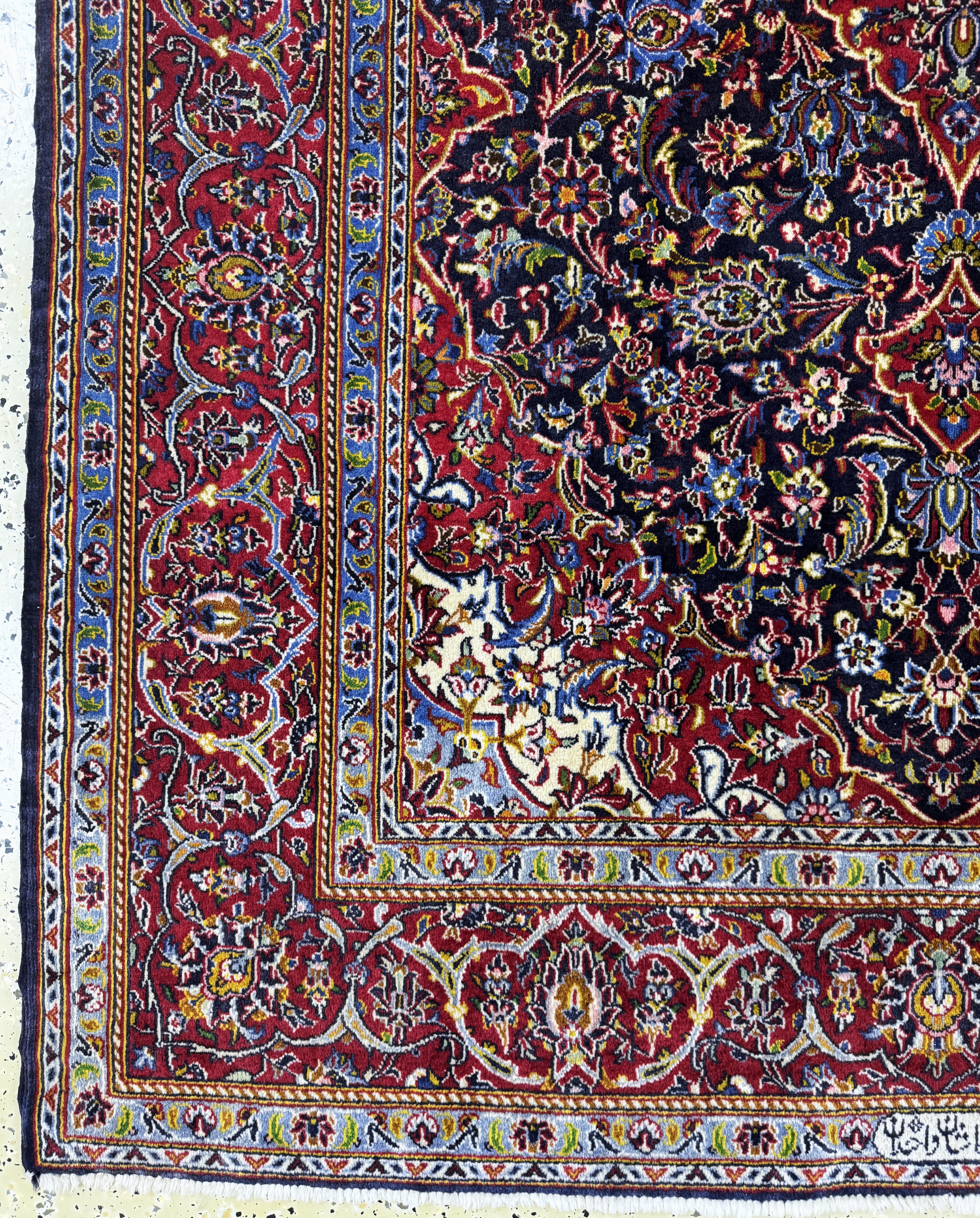 Detail c: Keschan Kork signiert, Persien, Ende 20.Jhd, Korkwolle auf Baumwolle, ca. 234 x 144cm, EHZ: 2