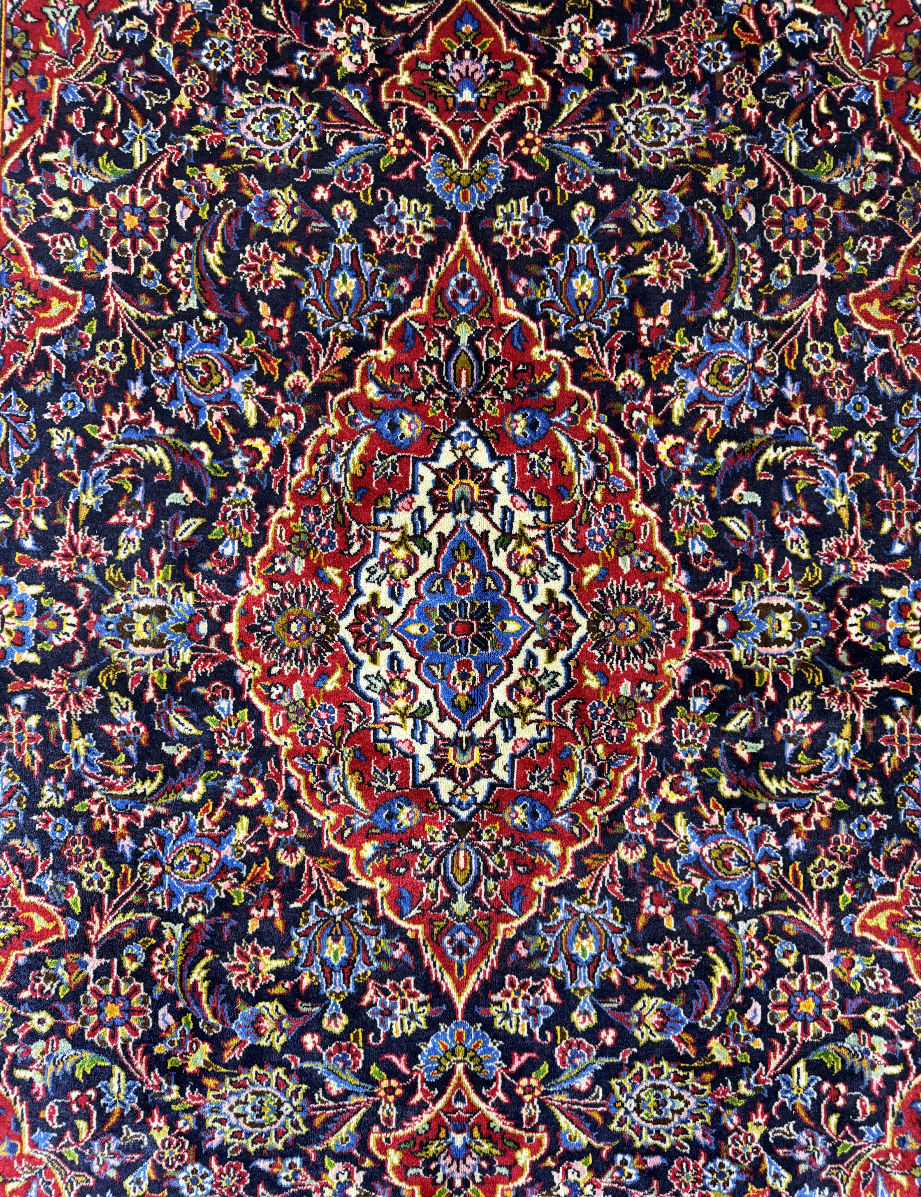 Detail d: Keschan Kork signiert, Persien, Ende 20.Jhd, Korkwolle auf Baumwolle, ca. 234 x 144cm, EHZ: 2