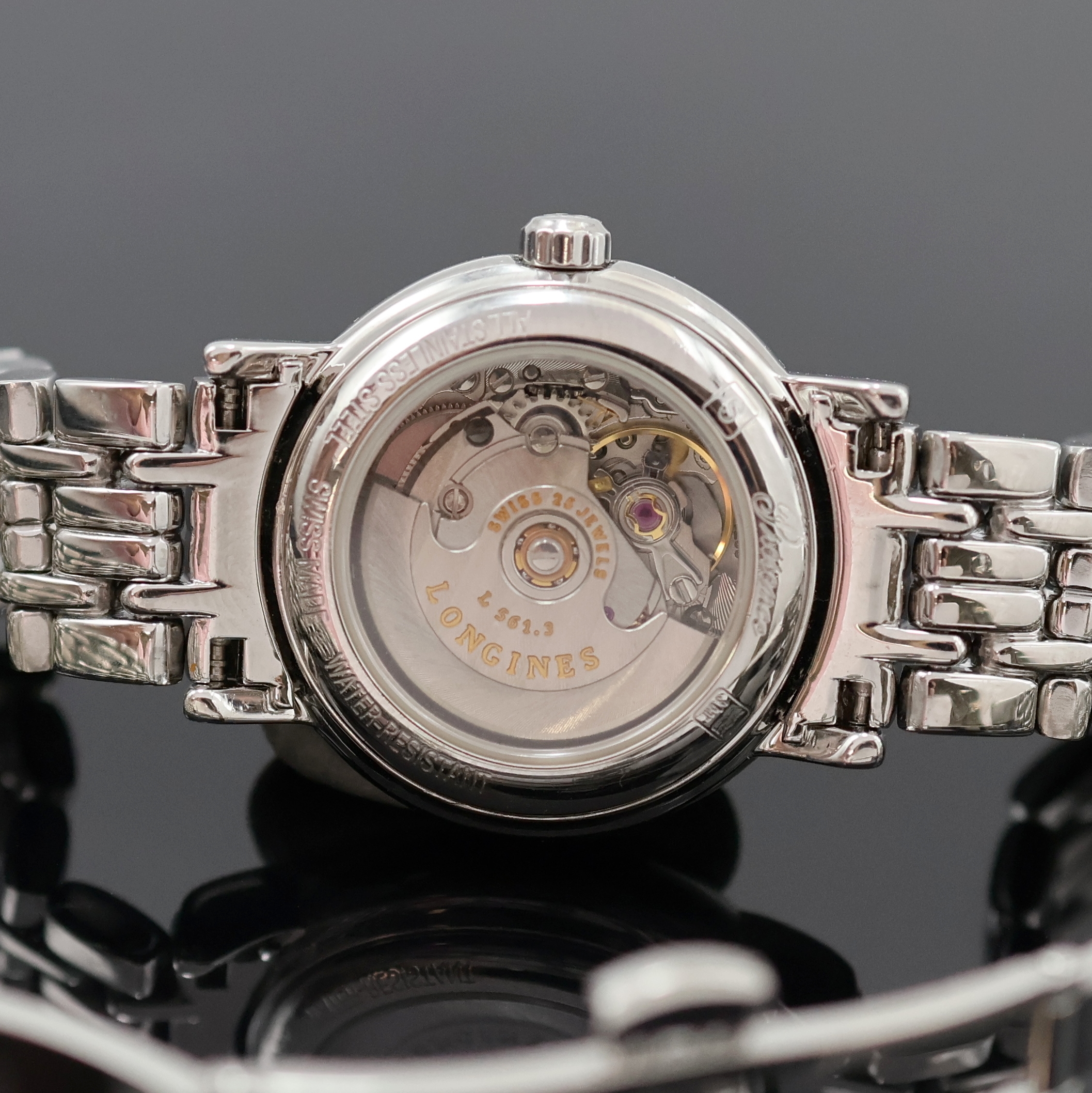 Detail f: LONGINES Presence Damenarmbanduhr in Stahl Referenz L4.321.4, Schweiz um 2010, Automatik, beids. vergl. Geh. inkl. orig. Gliederband m. dopp. ...