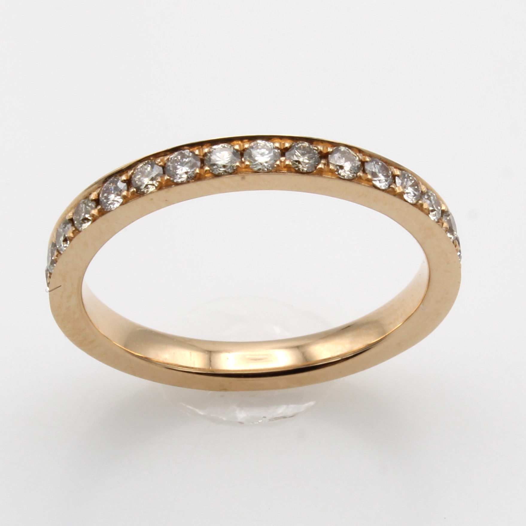 Image 27054577 - Memoryring mit Brillanten, RG 750/000, rund-um bes. m. Brill. zus. ca. 0.81 ct braun ...