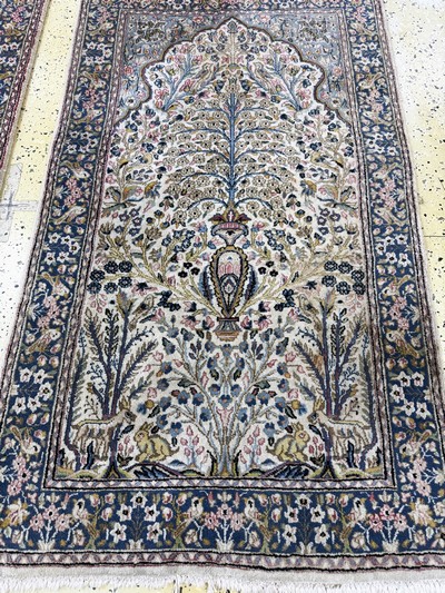 27054524c - 2 Lots Kerman fein, Persien, Ende 20.Jhd, Wolle auf Baumwolle, ca. 154 x 90 cm, ...