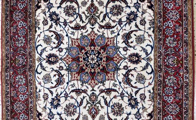 27054531b - Esfahan fein, Persien, Ende 20.Jhd, Korkwolle auf Seide, ca. 163 x 111 cm, ca. 1,0Mio. ...