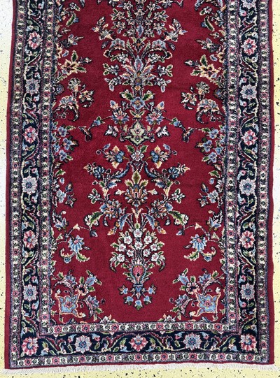 27054536d - Kerman fein, Persien, Mitte 20.Jhd, Wolle auf Baumwolle, ca. 405 x 89 cm, EHZ: 2 ...