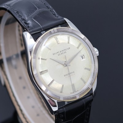 27054542a - BAUME & MERCIER Baumatic Armbanduhr in Stahl Referenz 1162, Schweiz 1950er Jahre, ...