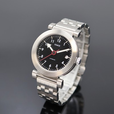 Image XEMEX Herrenarmbanduhr in Stahl Design Külling, Schweiz um 2000, Automatik, beids. ...