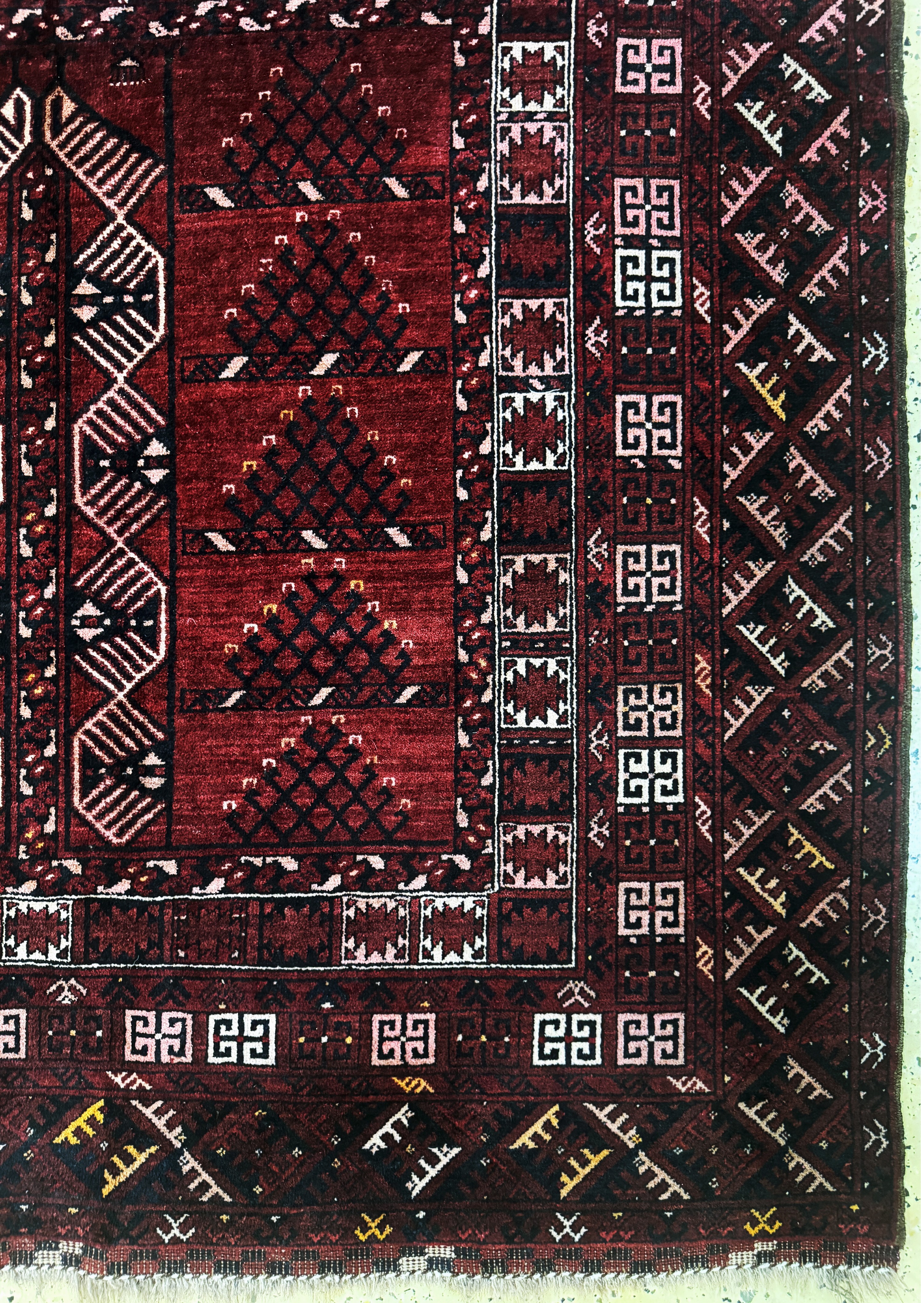 Detail a: Ersari"Engsi", Afghanistan, Mitte 20.Jhd, Wolle auf Wolle, ca. 220 x 150 cm, EHZ: 2
