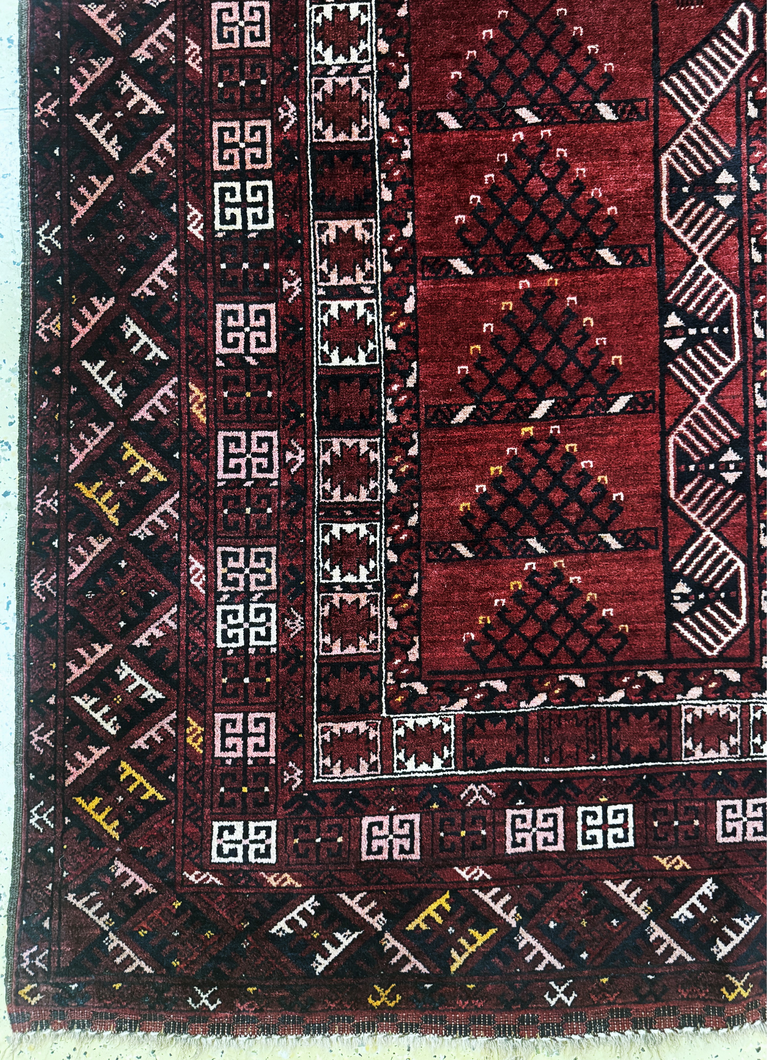 Detail b: Ersari"Engsi", Afghanistan, Mitte 20.Jhd, Wolle auf Wolle, ca. 220 x 150 cm, EHZ: 2