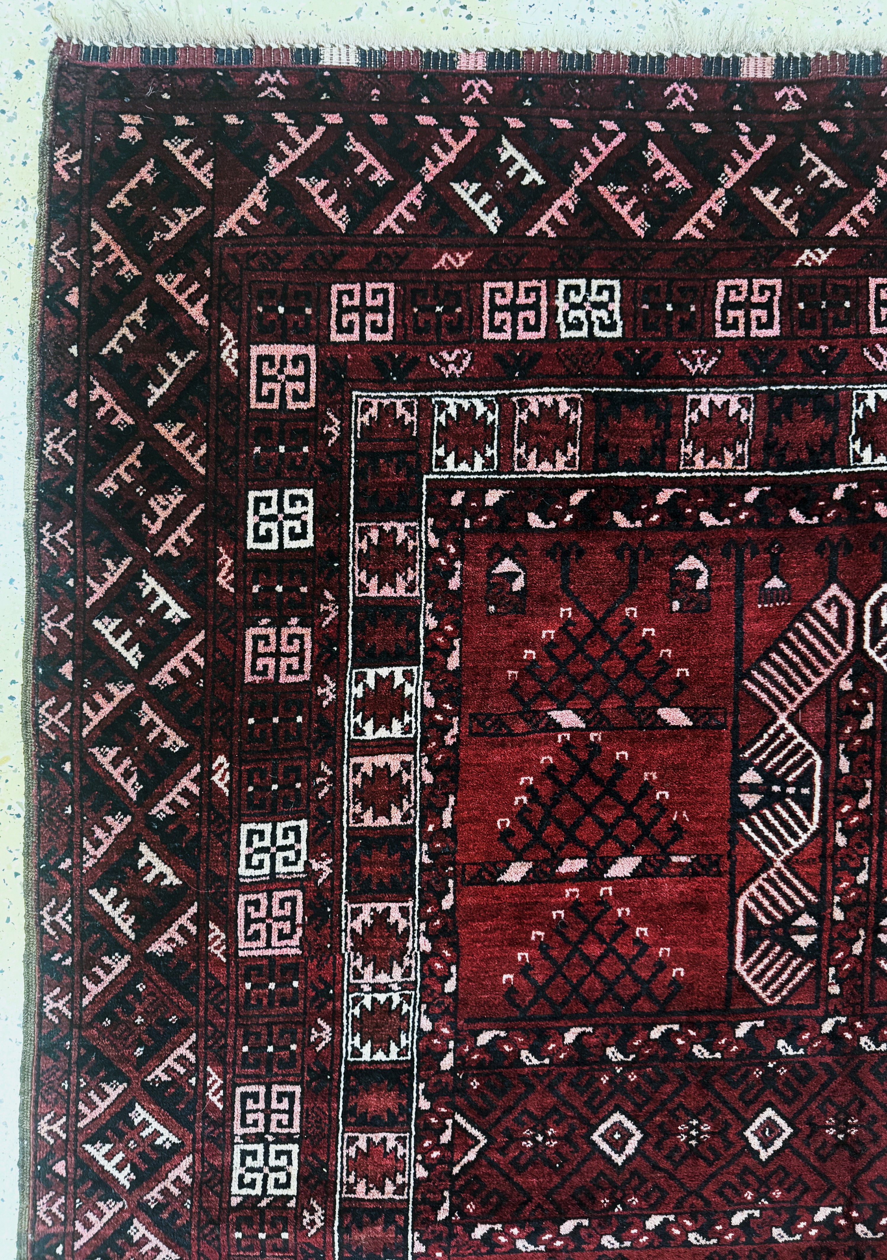 Detail c: Ersari"Engsi", Afghanistan, Mitte 20.Jhd, Wolle auf Wolle, ca. 220 x 150 cm, EHZ: 2