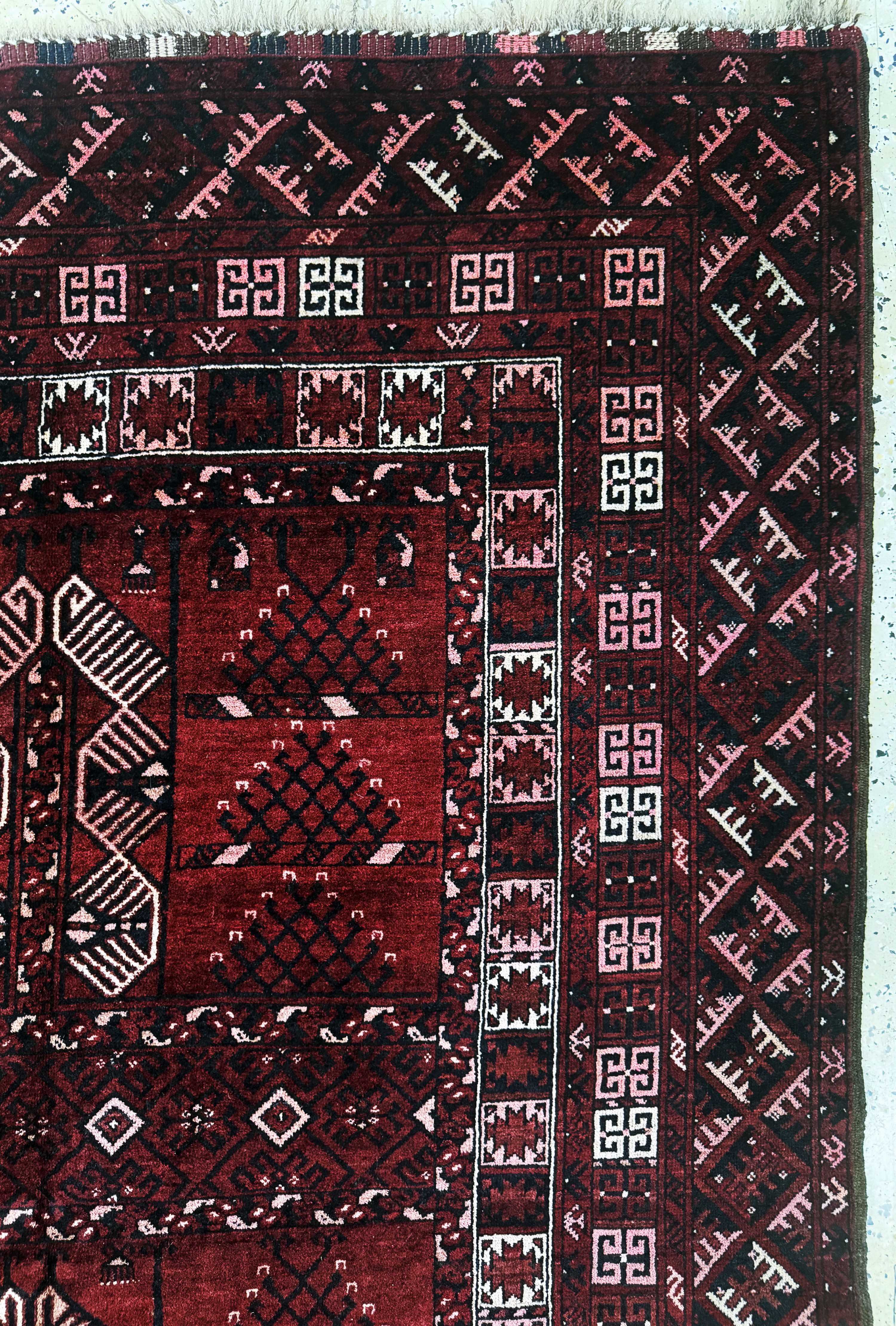 Detail d: Ersari"Engsi", Afghanistan, Mitte 20.Jhd, Wolle auf Wolle, ca. 220 x 150 cm, EHZ: 2
