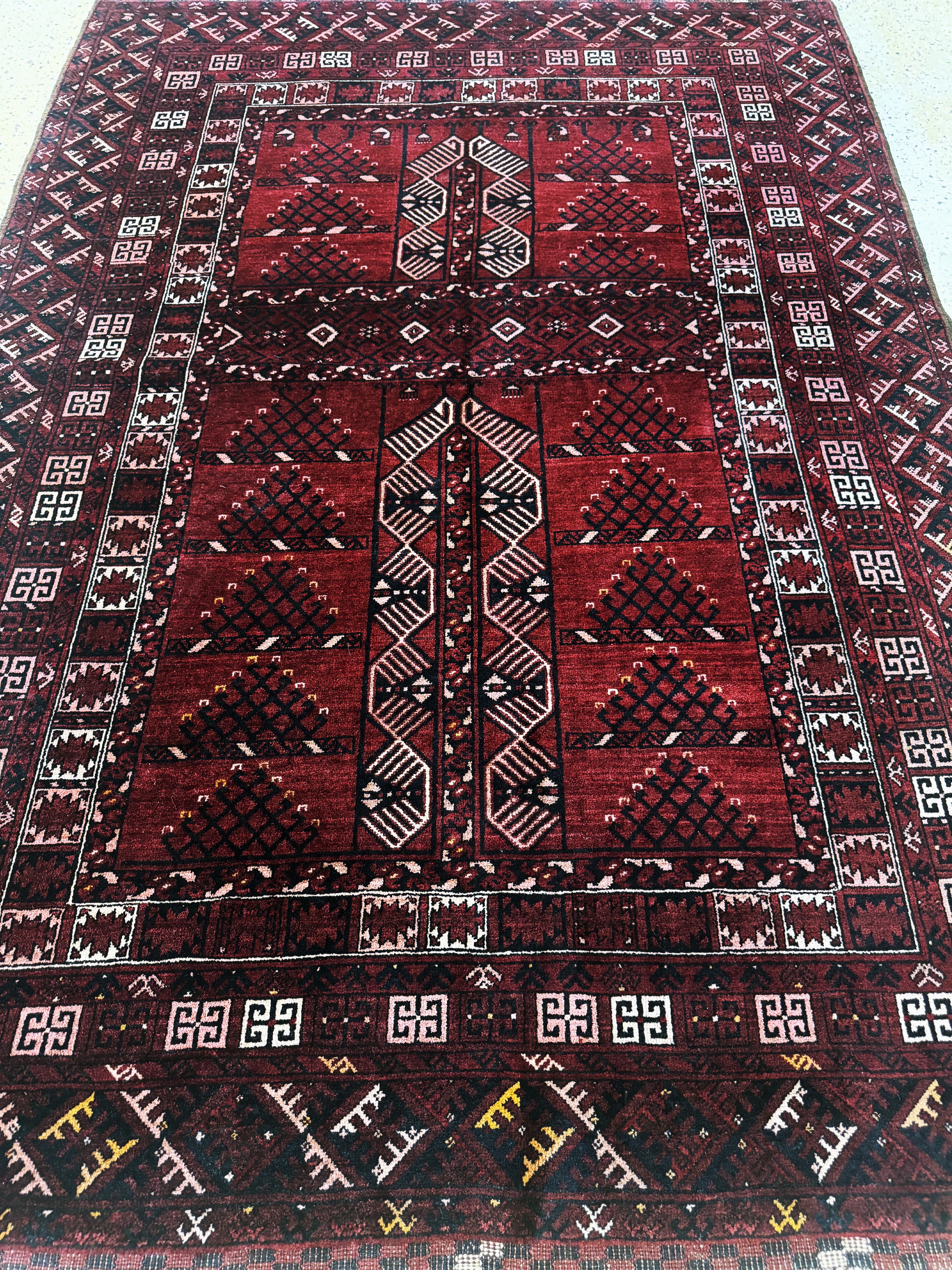 Detail e: Ersari"Engsi", Afghanistan, Mitte 20.Jhd, Wolle auf Wolle, ca. 220 x 150 cm, EHZ: 2