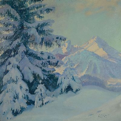 Image Anton Reinbold, 1881 Berchtesgaden-1968, Winterlandschaft, rechts unten signiert, ...