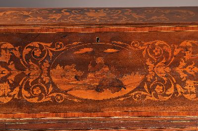 27054611a - Schreibsekretär, Niederlande, 19.Jh., reiche Marketterie in verschiedenen Hölzern, 3 ...