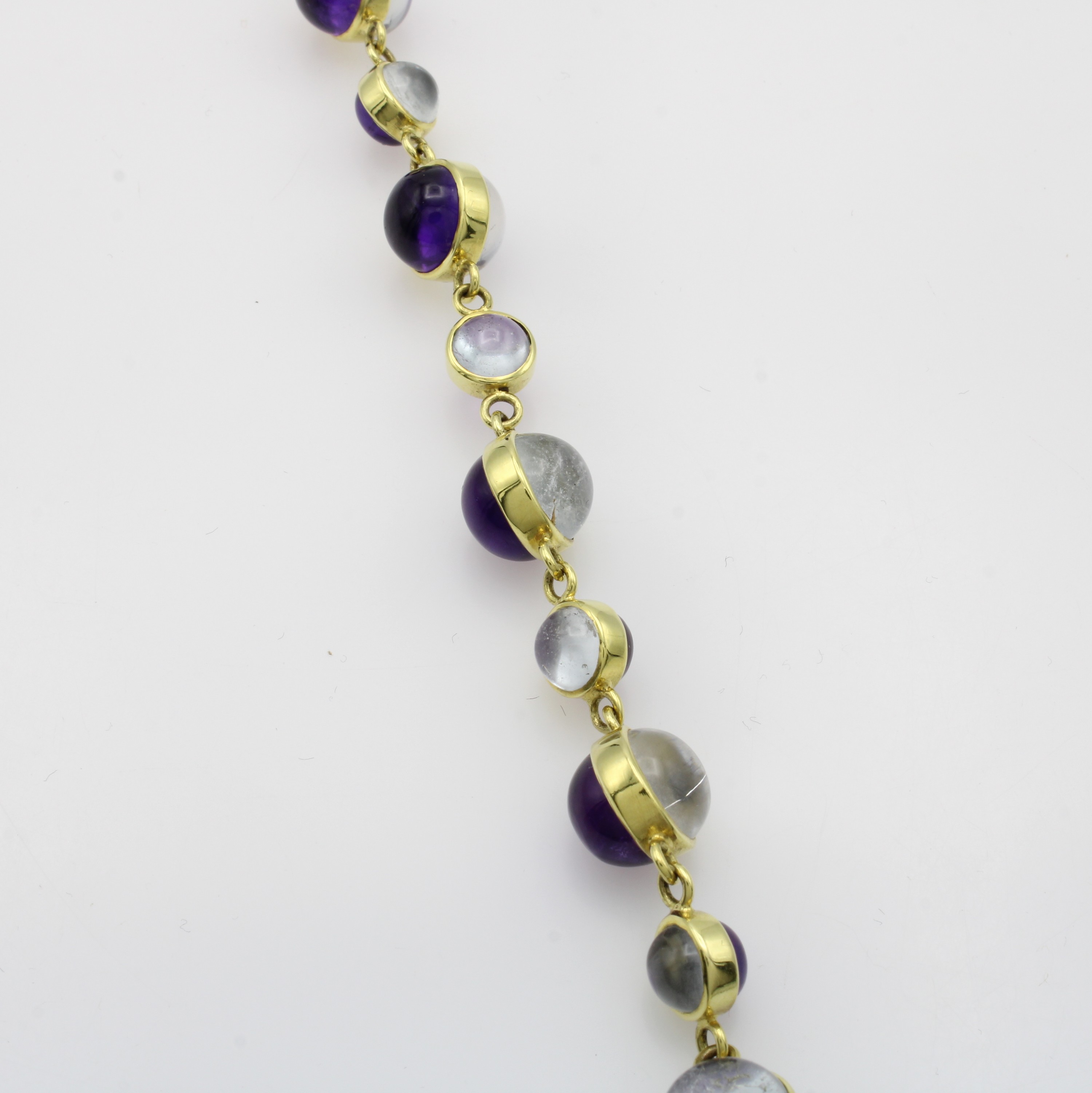 Image 27054790 - Armband mit Amethysten und Aquamarinen, GG 585/000, Farbsteincabochons zus. ca. 79.4 ct, ...