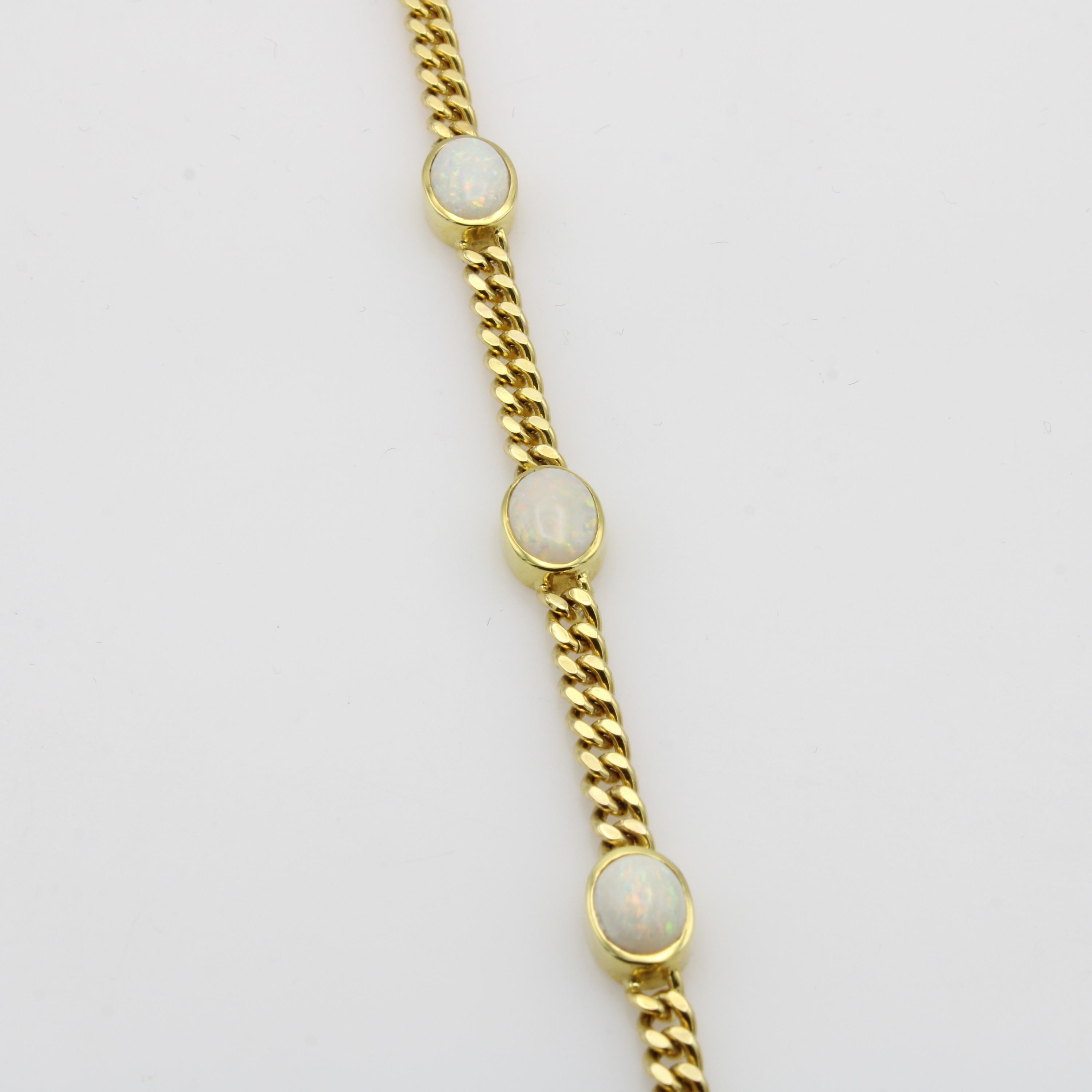 Image 27054851 - Panzerarmband mit Opalen, GG 585/000, 5 Opale zus. ca. 3.35 ct, Kastenschl. m. 2 ...