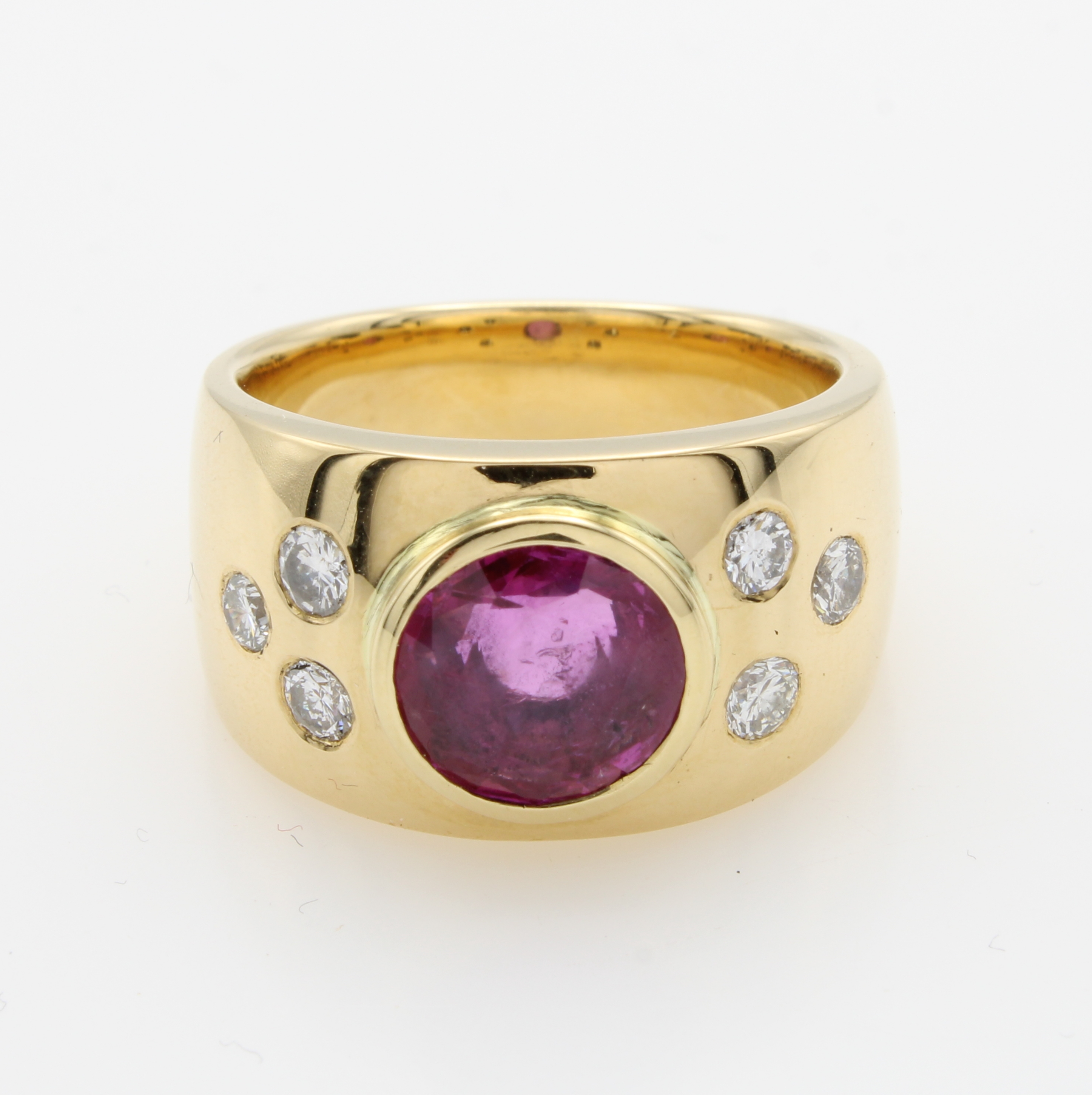 Image 27054862 - Ring mit Rubin und Brillanten, GG 750/000, Rubin ca. 3.05 ct, 6 Brill. zus. ca. 0.51 ct ...