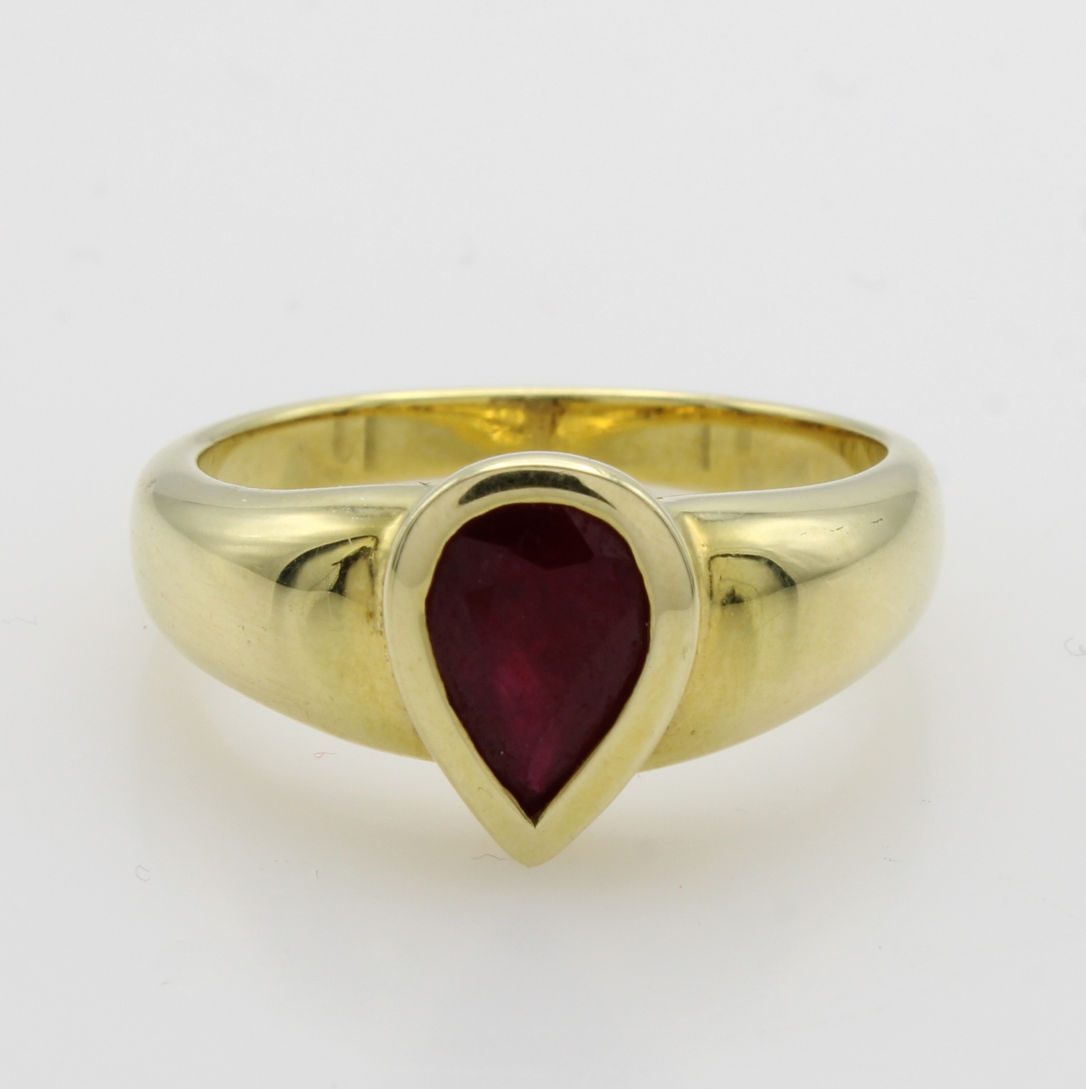 Image 27054869 - Ring mit Rubin, GG 585/000, Rubintropfen ca. 1.1 ct, RW ca. 55 Schätzpreis: 2650, - EUR
