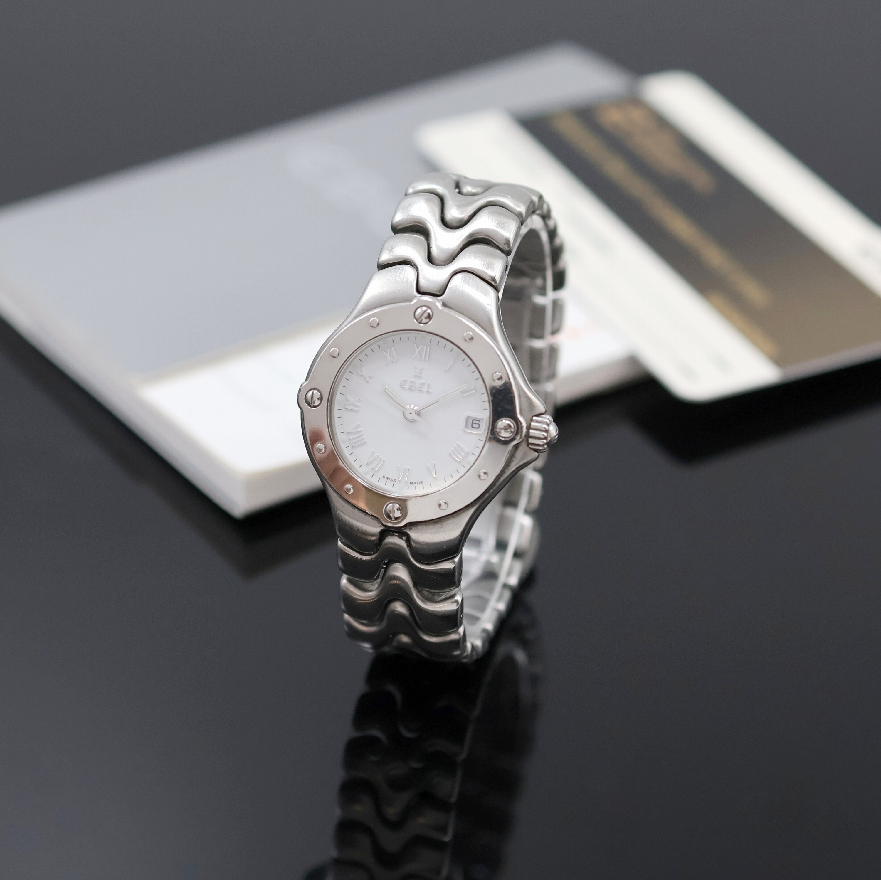 Image 27054947 - EBEL Sportwave Armbanduhr in Stahl Referenz 9087621, Schweiz um 2000, quarz, orig. ...