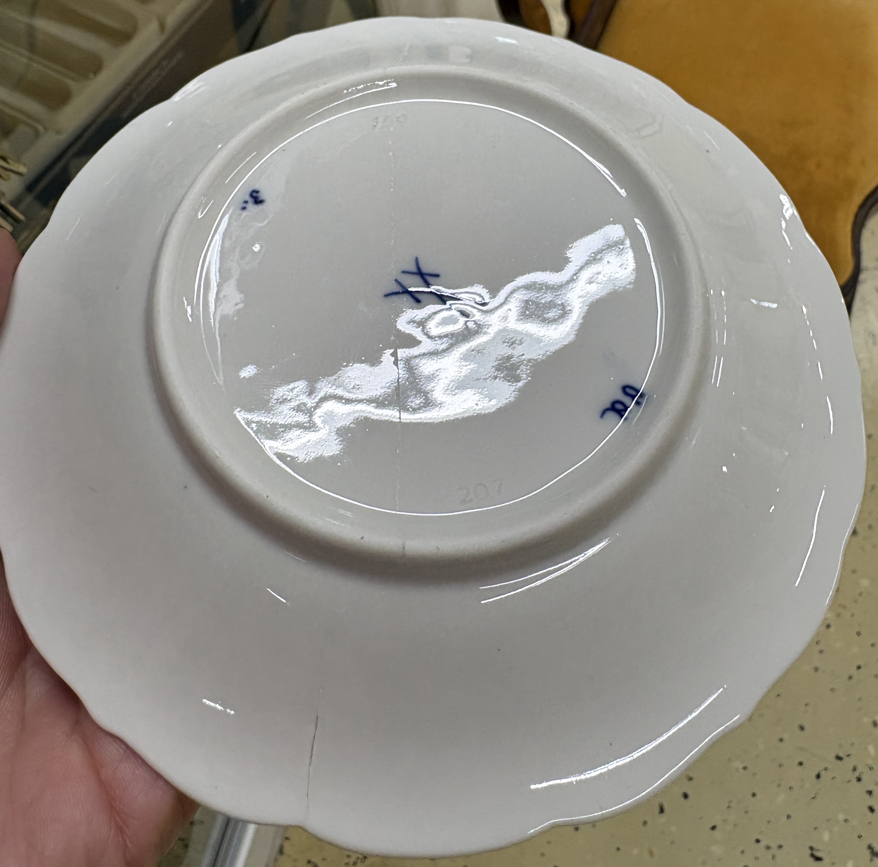Detail l: Kaffee- und Teeservice, Meissen, 2. Hälfte 20. Jh., Zwiebelmuster, Kaffeekanne, große und kleine Zuckerdose, gr. und kl. Milchkännchen, 1 x best., ...