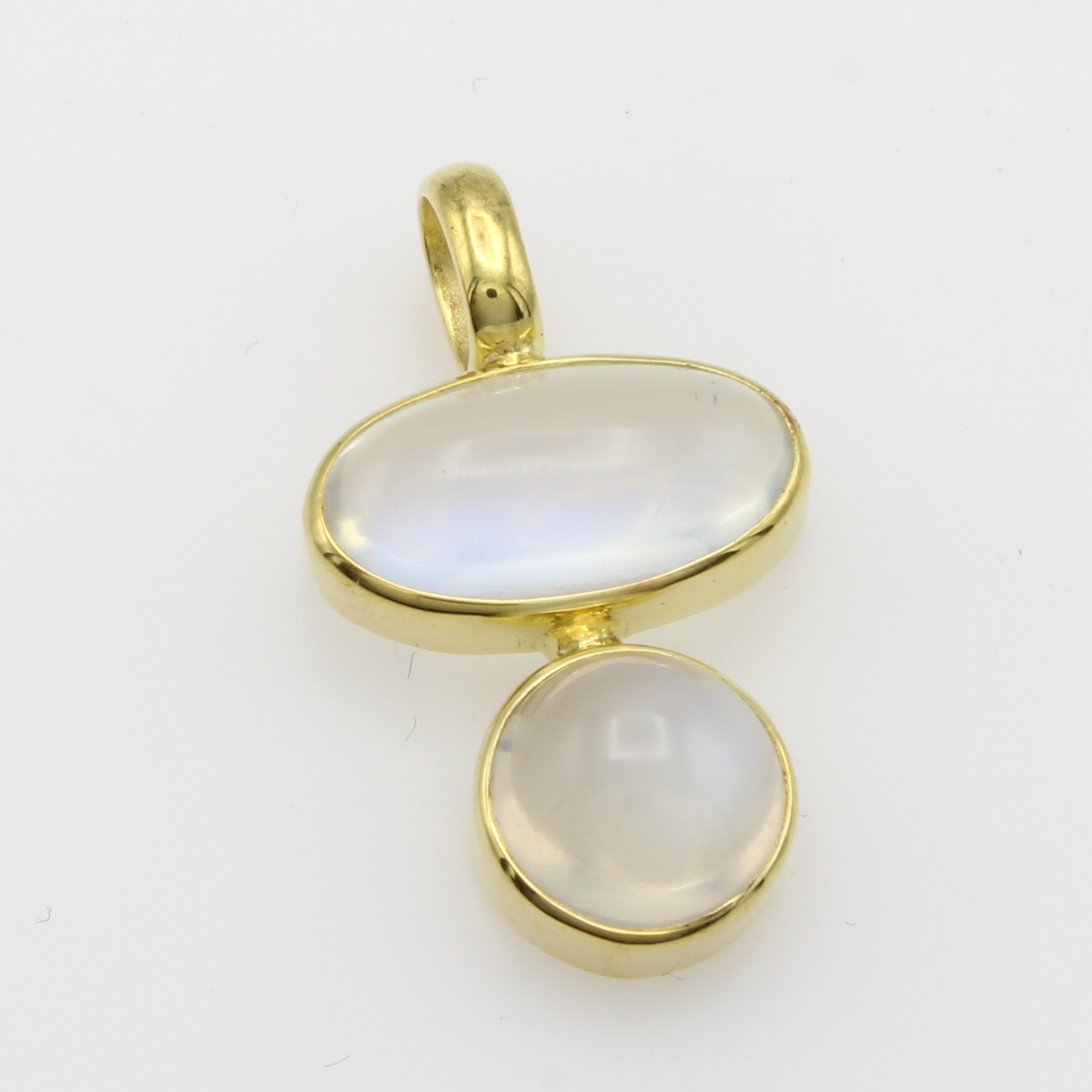 Image 27054962 - Anhänger mit Mondsteinen, GG 585/000, 2 Mondsteine zus. ca. 7.3 ct Schätzpreis: 1600, ...