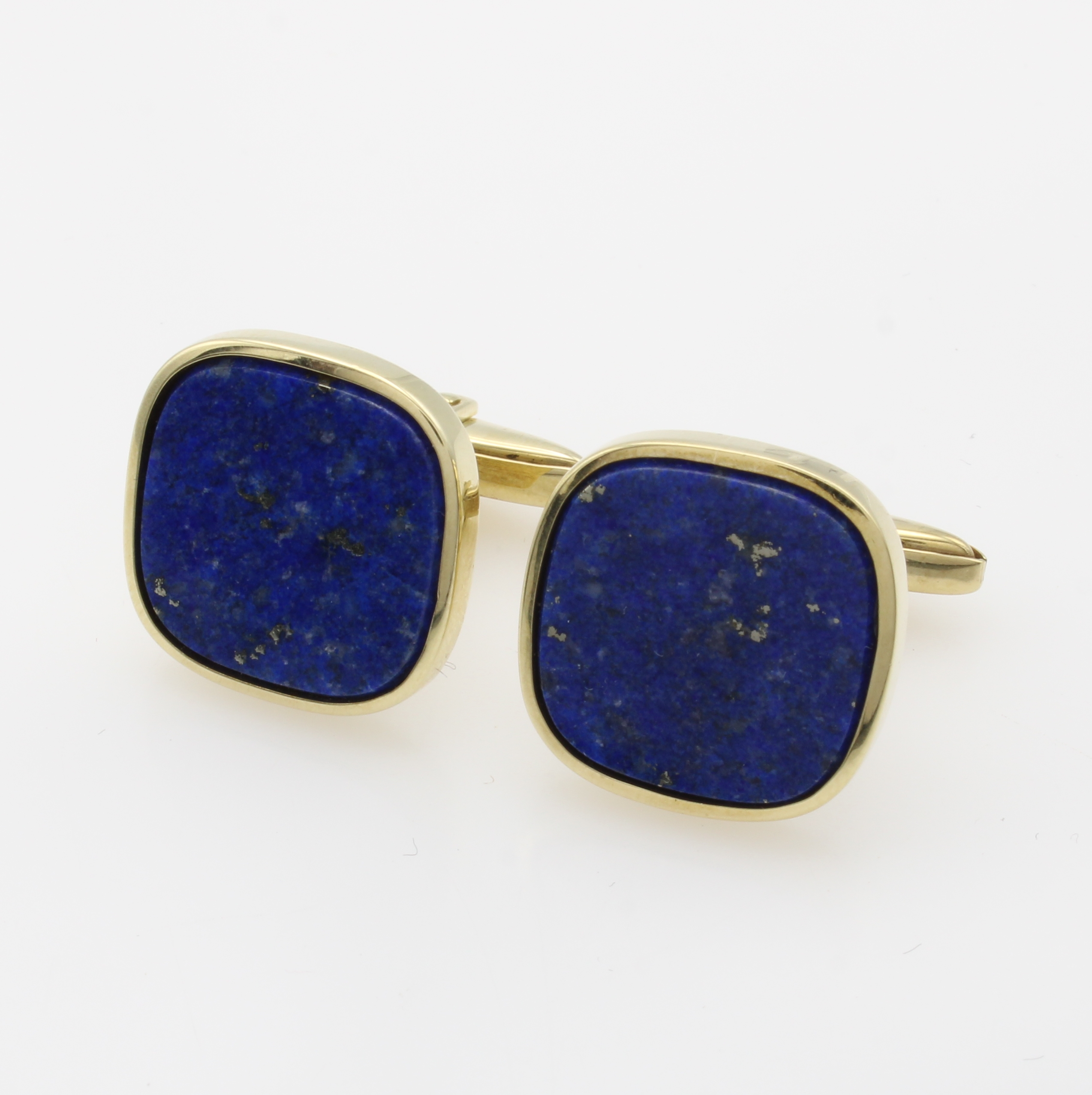 Image 27054966 - Paar Manschettenknöpfe mit Lapislazuli, GG 333/000, abgerundete Form Schätzpreis: ...
