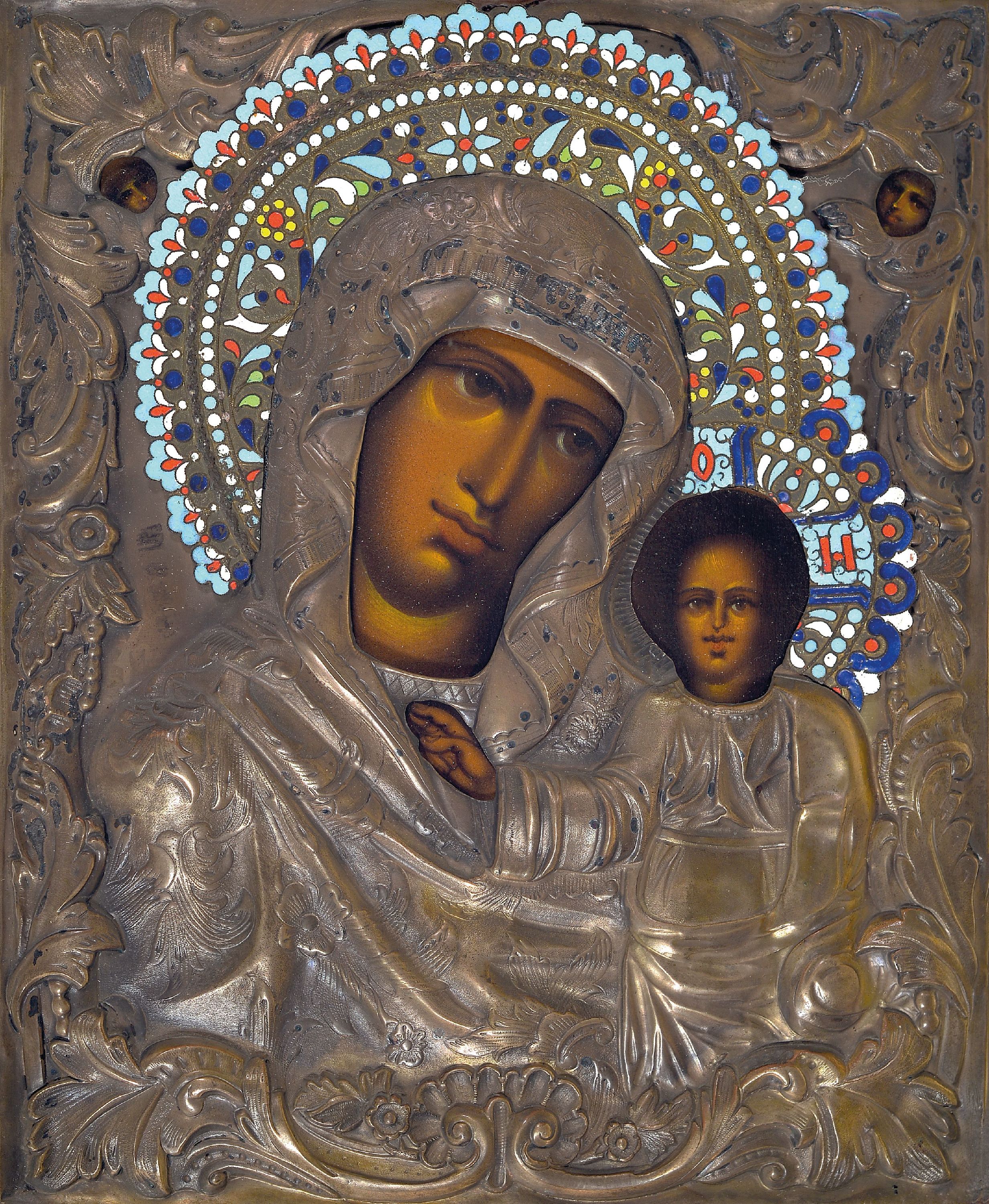 Image 27054995 - Festtagsikone und Ikone mit Oklad, Russland, 19. Jh., Festtagsikone, Tempera/Holz, 29 ...