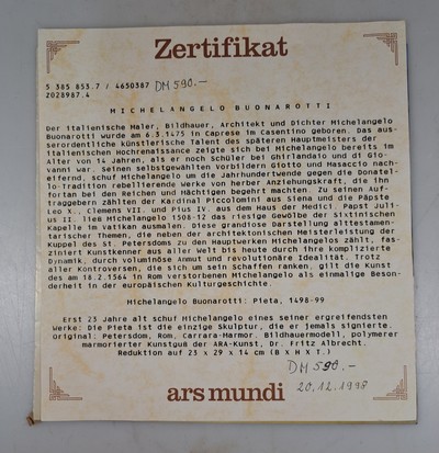 27054930a - Figurengruppe/Pieta, Bildhauermodell, nach Michelangelo Buonarotti, Kunstmarmor, ...