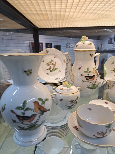 27054960a - Kaffeeservice, Herend, Rothschild, komplett für 6 Personen, Porzellan, handbemalter ...