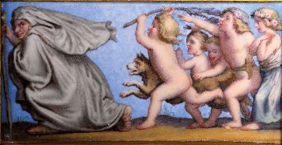 27054999b - 7 Porzellanbildplatten nach Gemälden von Ludwig Richter (1803-1884), Meissen, Knaufzeit ...