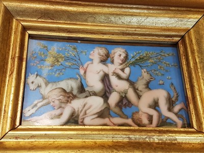 27054999l - 7 Porzellanbildplatten nach Gemälden von Ludwig Richter (1803-1884), Meissen, Knaufzeit ...