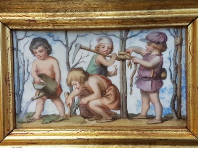 27054999m - 7 Porzellanbildplatten nach Gemälden von Ludwig Richter (1803-1884), Meissen, Knaufzeit ...