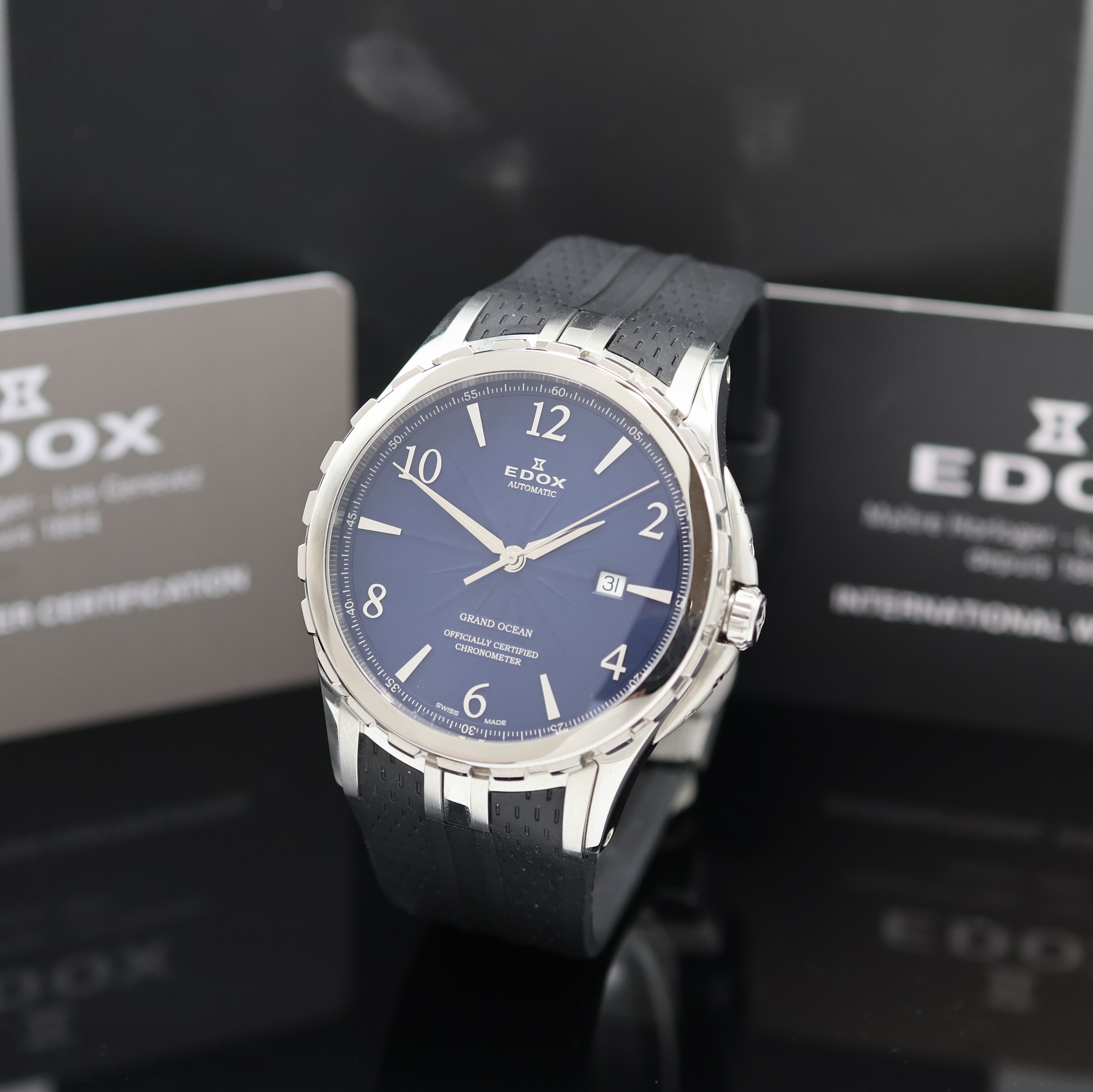 Image 27055007 - EDOX Grand Ocean Chronometer Herrenarmbanduhr Referenz 80077, Schweiz verk. lt. beil. ...