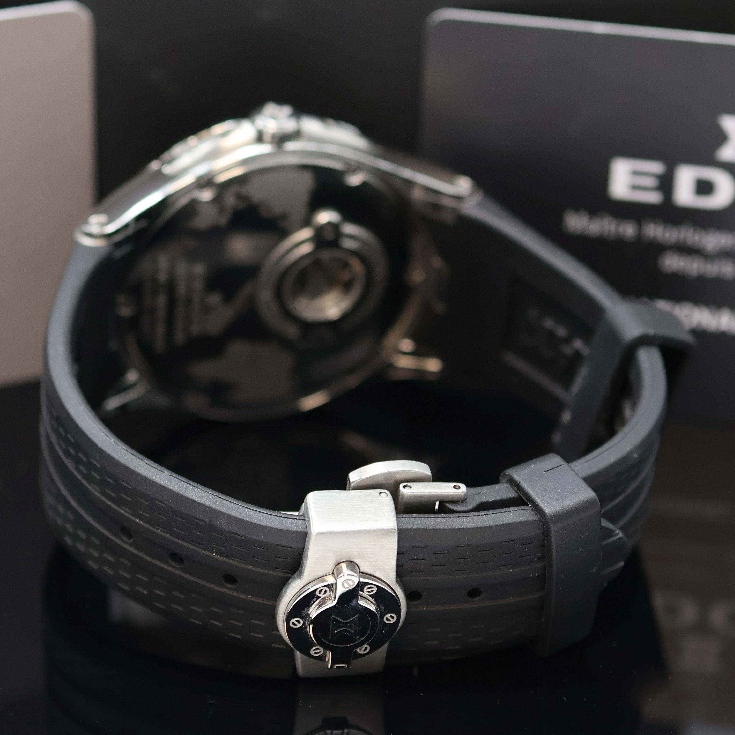Detail b: EDOX Grand Ocean Chronometer Herrenarmbanduhr Referenz 80077, Schweiz verk. lt. beil. Garantiekarte 10/2013, Automatik, Edelstahlgeh. inkl. orig. ...