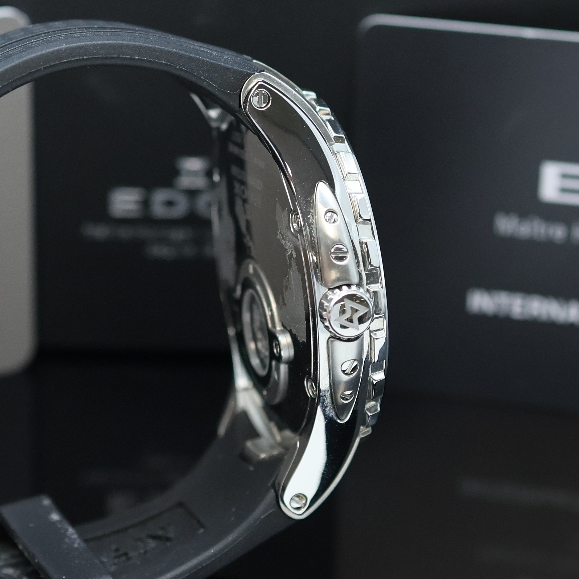 Detail c: EDOX Grand Ocean Chronometer Herrenarmbanduhr Referenz 80077, Schweiz verk. lt. beil. Garantiekarte 10/2013, Automatik, Edelstahlgeh. inkl. orig. ...