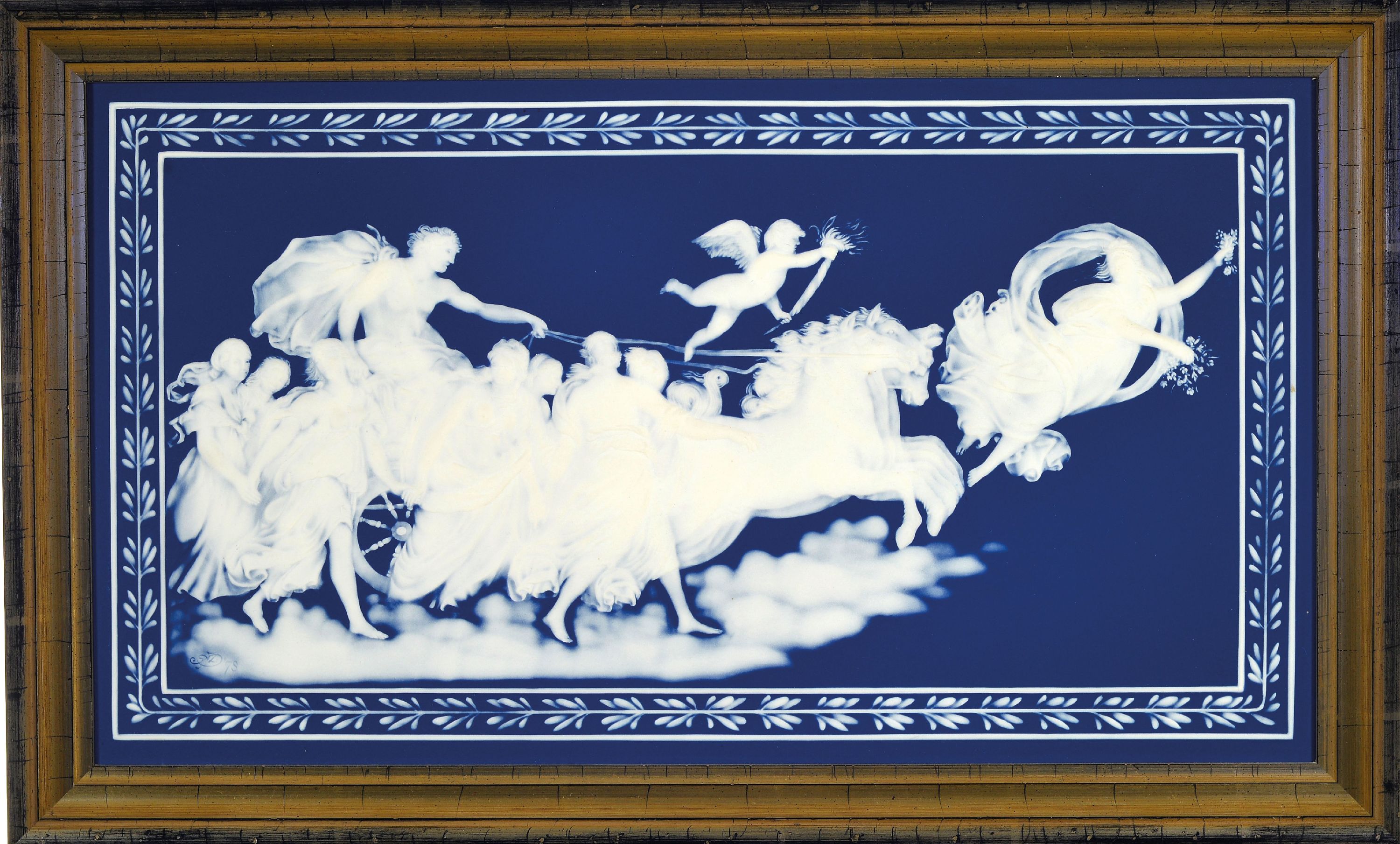 Image 27055029 - Phanolithplatte ´Aurora´, Villeroy & Boch, Mettlach, 1978, blaues Phanolith-Porzellan, ...