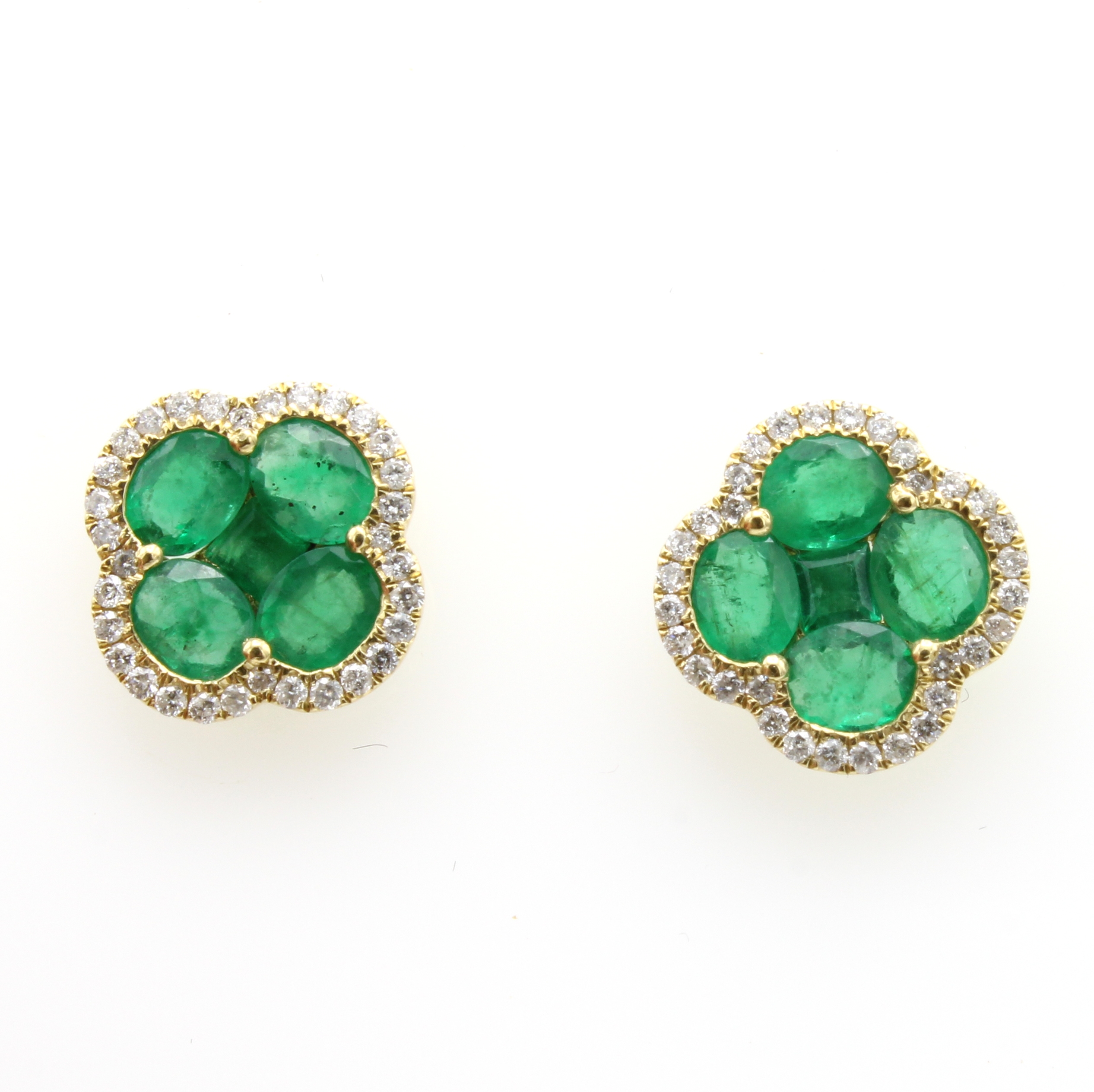 Image 27055038 - Paar Ohrstecker mit Smaragden und Brillanten, GG 750/000, 10 Smaragde zus. ca. 2.30 ct, ...