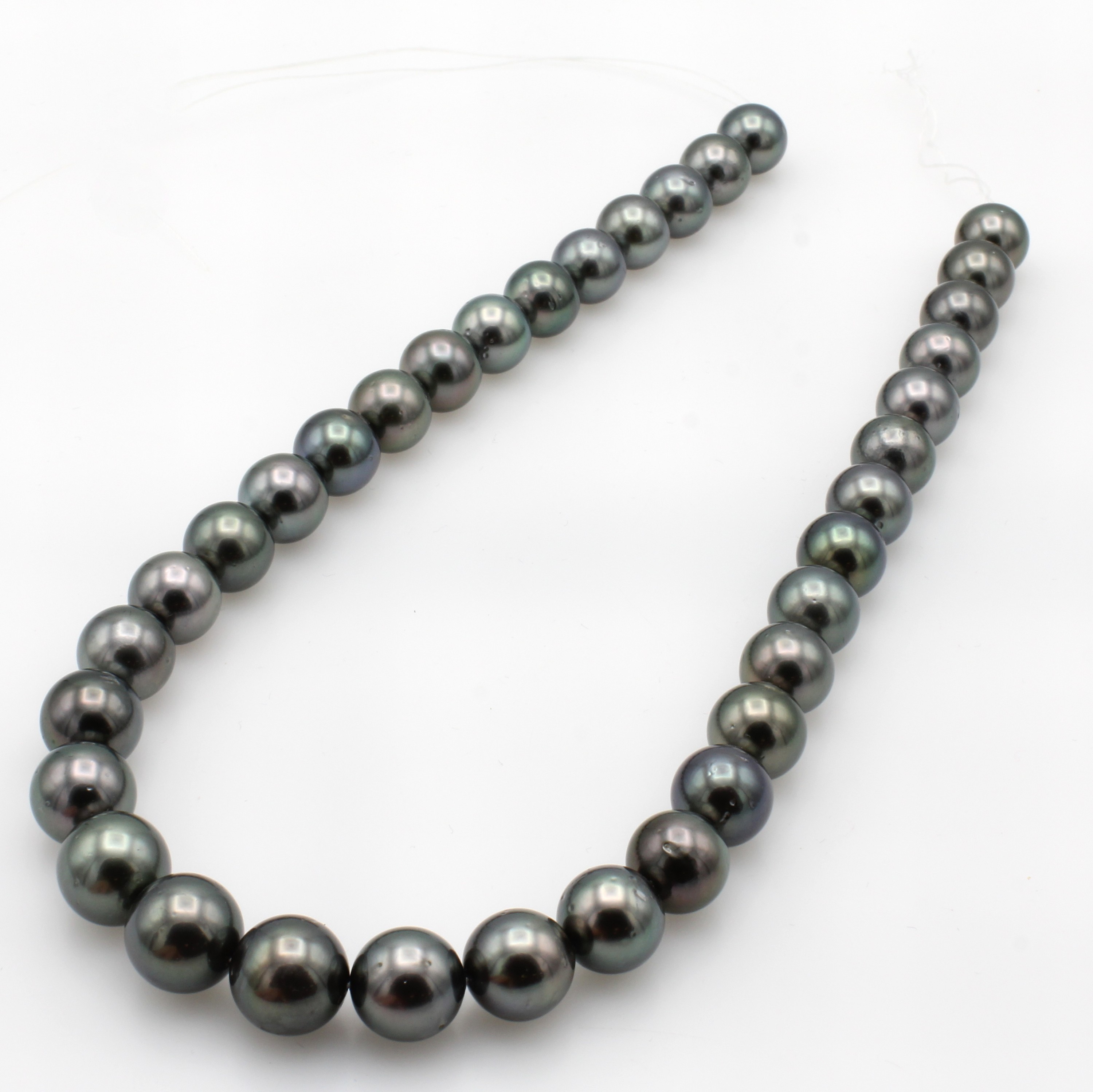 Image 27055056 - Tahitizuchtperlstrang, 35 Perlen im Verlauf v. anthrazitfarb. - grauem Lüster, D. ca. ...