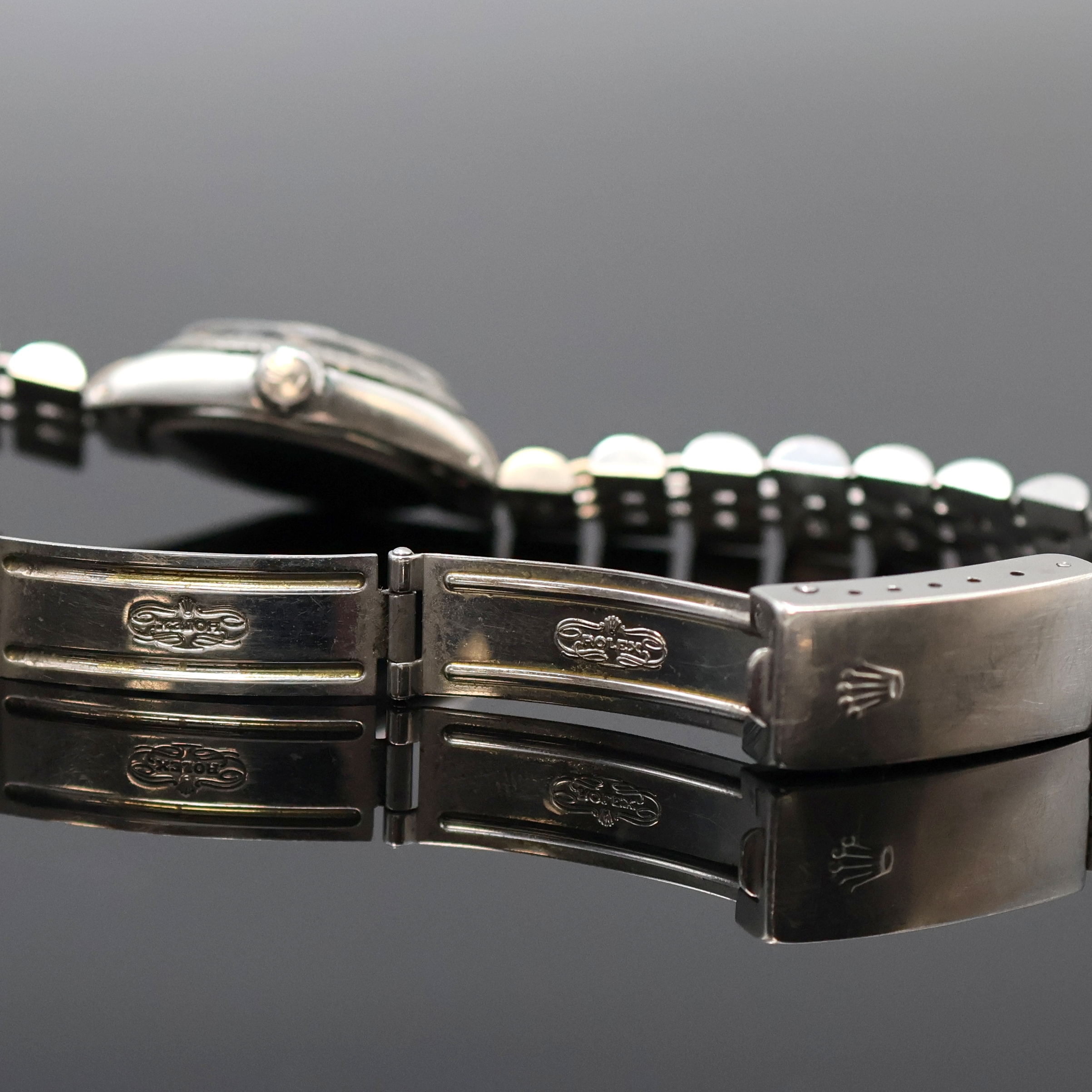 Detail f: TUDOR Princess Oysterdate Damenarmbanduhr Referenz 92414, Schweiz um 1975, Automatik, verschr. Rolex Oystergeh. in Stahl inkl. Rolex Jubileeband m. ...