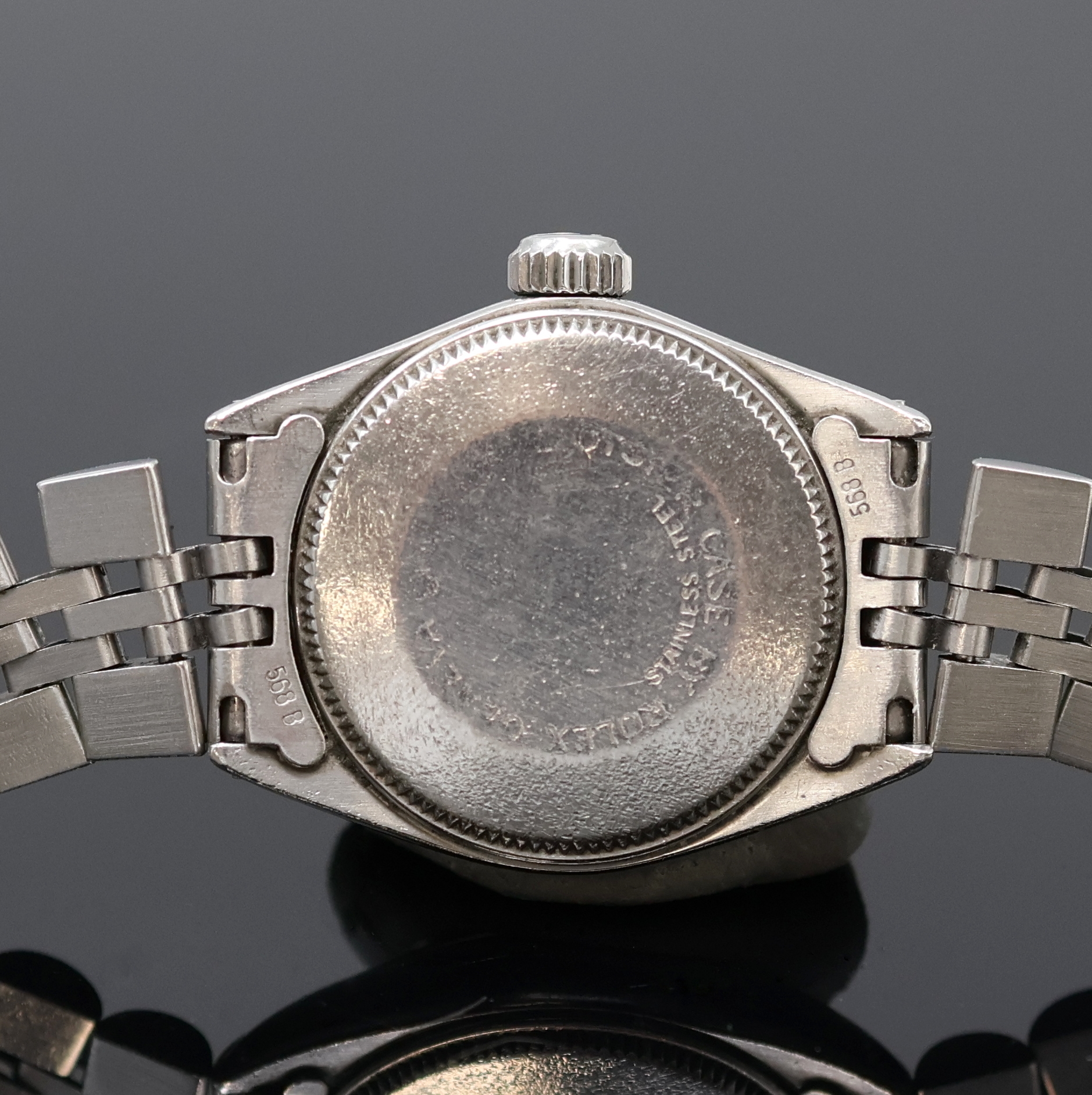 Detail g: TUDOR Princess Oysterdate Damenarmbanduhr Referenz 92414, Schweiz um 1975, Automatik, verschr. Rolex Oystergeh. in Stahl inkl. Rolex Jubileeband m. ...