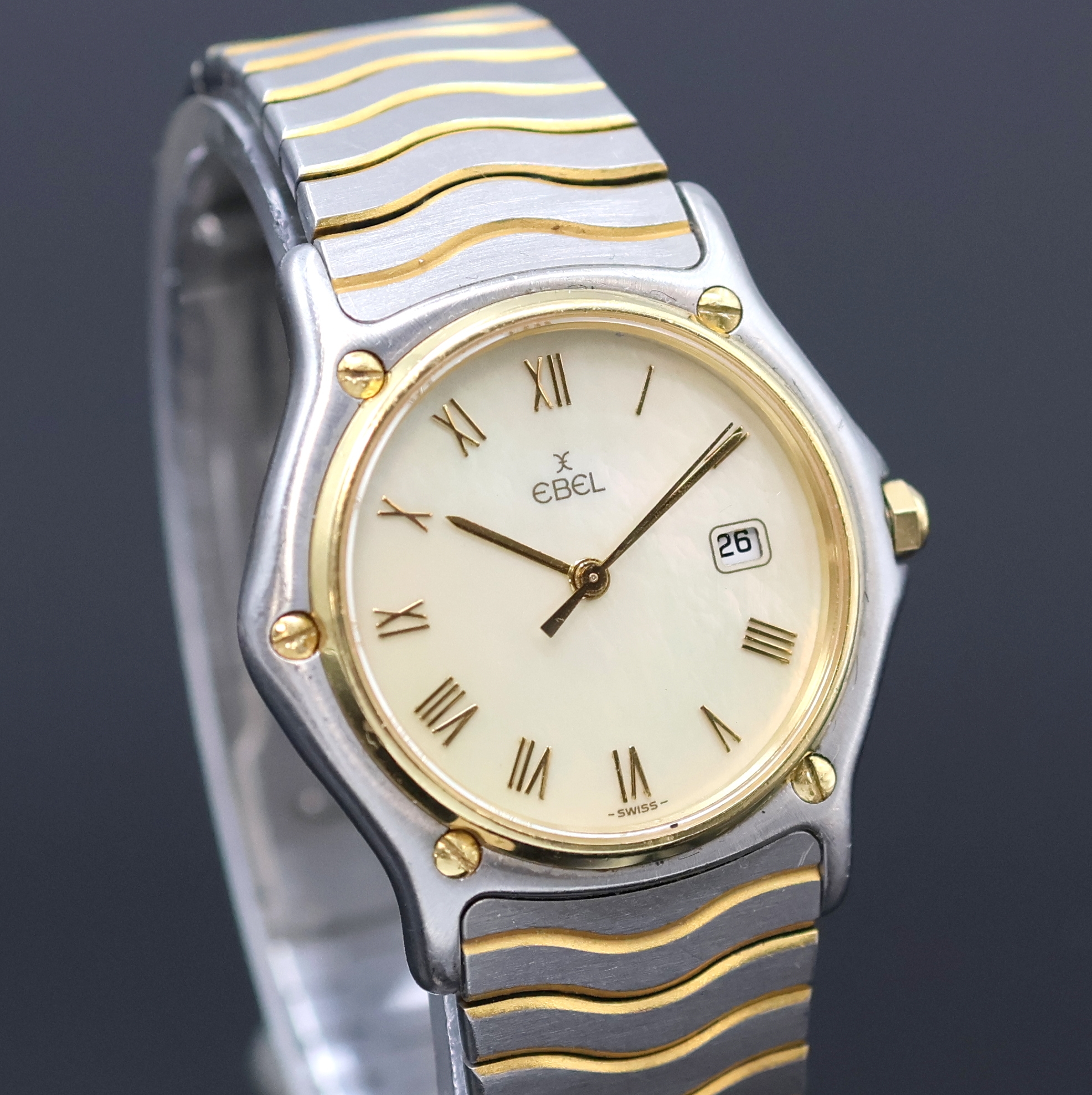 Detail b: EBEL Mediumarmbanduhr Sport Classic Referenz 183909, Schweiz um 1995, quarz, Edelstahl/Gold kombiniert inkl. Wellengliederband m. Faltschl., ...