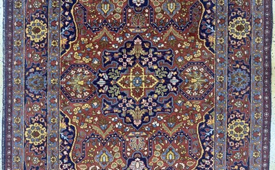 27055006b - Täbriz alt, Persien, Anfang 20.Jhd, Wolle auf Baumwolle, ca. 193 x 137 cm, EHZ: 2-3 ...