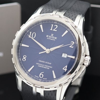 27055007a - EDOX Grand Ocean Chronometer Herrenarmbanduhr Referenz 80077, Schweiz verk. lt. beil. ...