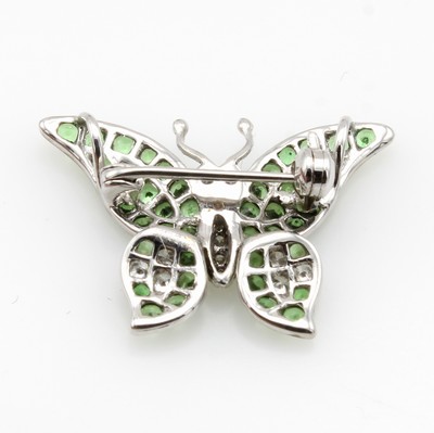 27055040a - Anhänger/Brosche ´Schmetterling´ mit Tsavoriten und Brillanten, WG 750/000, 44 ...