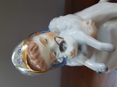 27055046f - Sog. Hentschelkind, Mädchen mit Katze, Meissen, Entw. Konrad Hentschel, nach 1973, ...