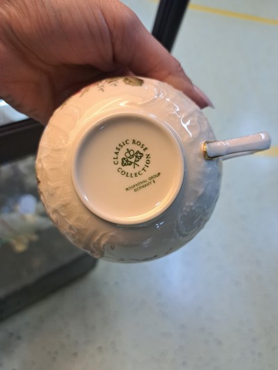 27055098e - Kaffee- und Teeservice für 12 Personen, Rosenthal, Modell Moosrose, elfenbeinfarbenes ...