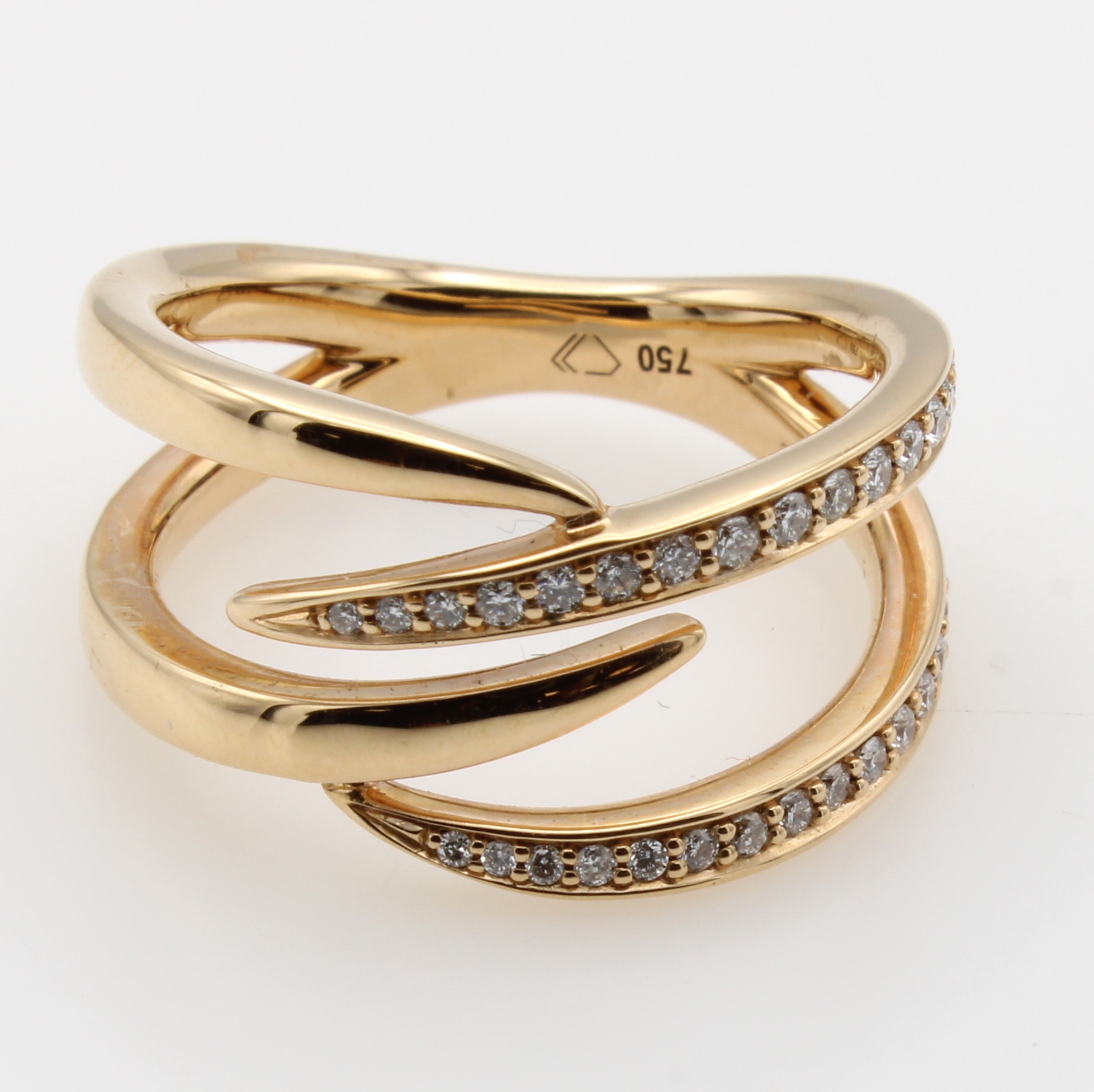 Image 27055113 - Ring mit Brillanten, RG 750/000, 31 Brill. zus. ca. 0.26 ct Weiß/si in 2 Reihen gef., ...