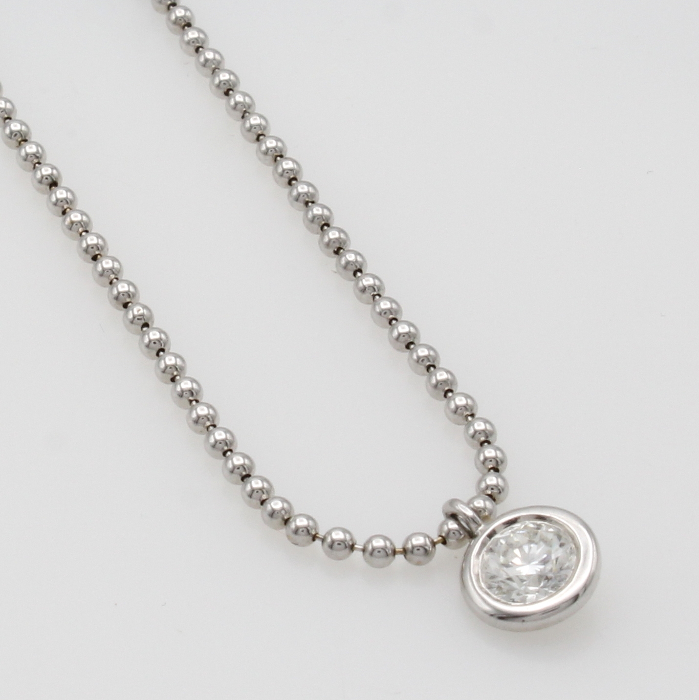 Image 27055146 - Collier mit Brillantsolitär, WG 750/000, Brill. ca. 0.35 ct Weiß/si, L. ca. 43.5 cm ...