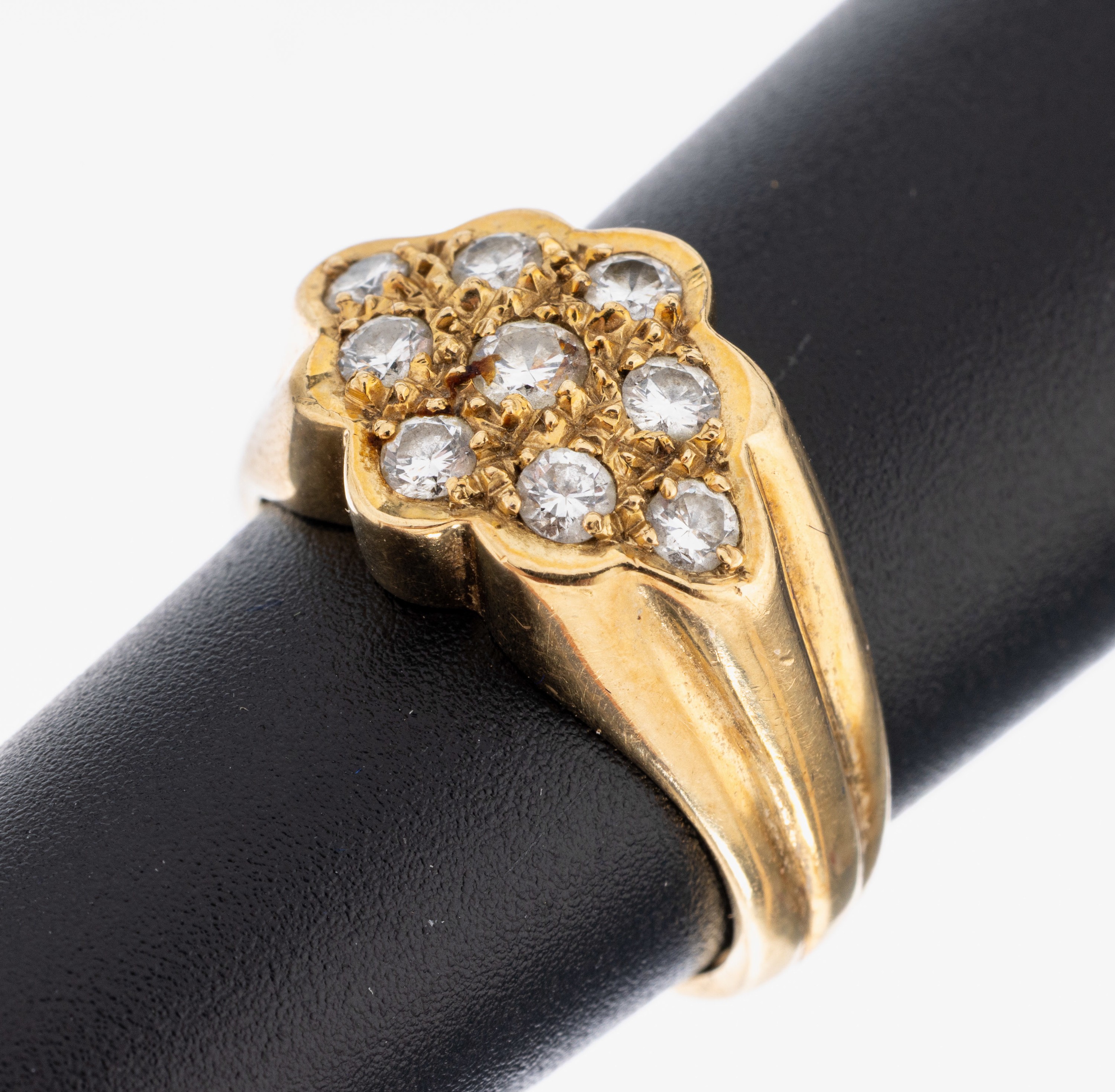 Image 27055175 - 14 kt Gold Brillant-Ring, GG 585/000, 9 Brillanten zus. ca. 0.47 ct Weiß/si, RW 52, ...