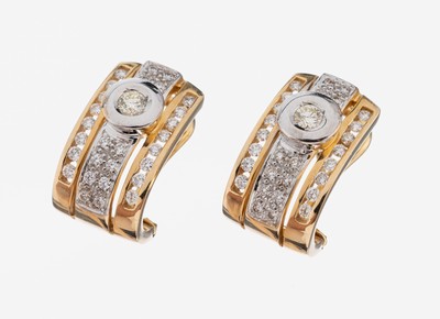 Image Paar 14 kt Gold Brillant-Ohrstecker, GG 585/000, 2 Brillanten zus. ca. 0.10 ct ...
